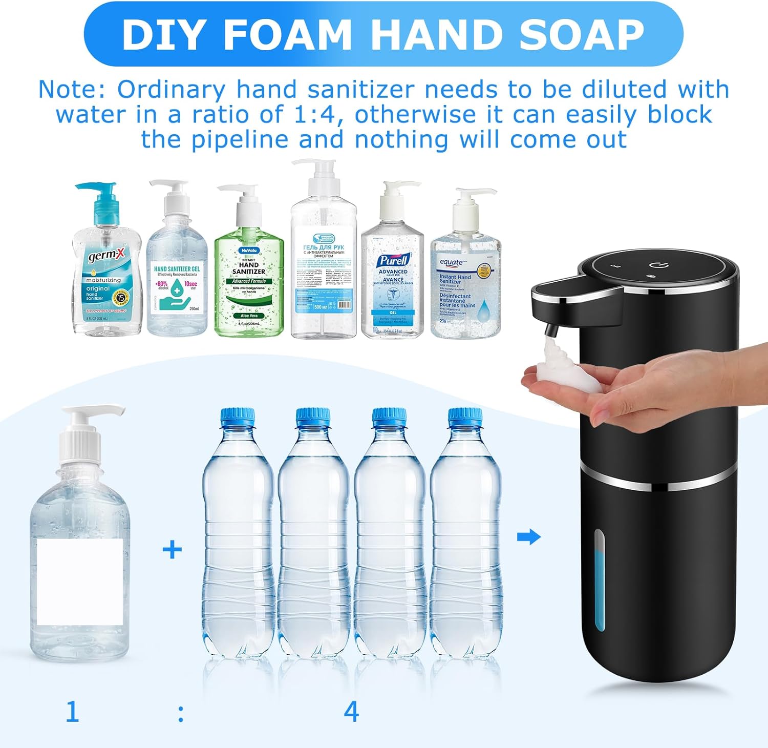 2 Pack Automatic Soap Dispensers,12.8oz/380ml USB Touchless Automatic Foaming Soap