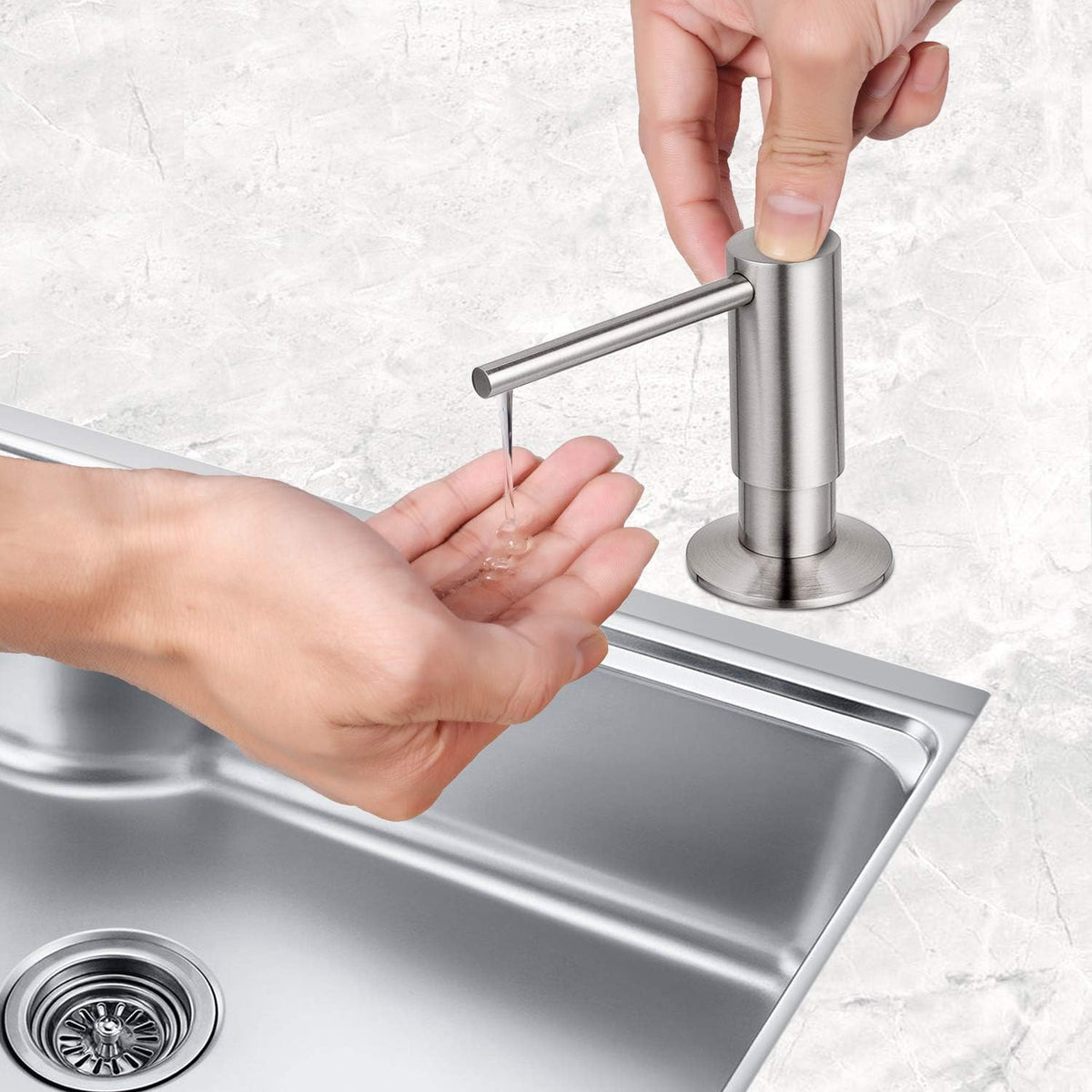Samodra Sink Soap Dispenser, Metal Pump Head Liquid Lotion Countertop Kitchen Bathroom Soap