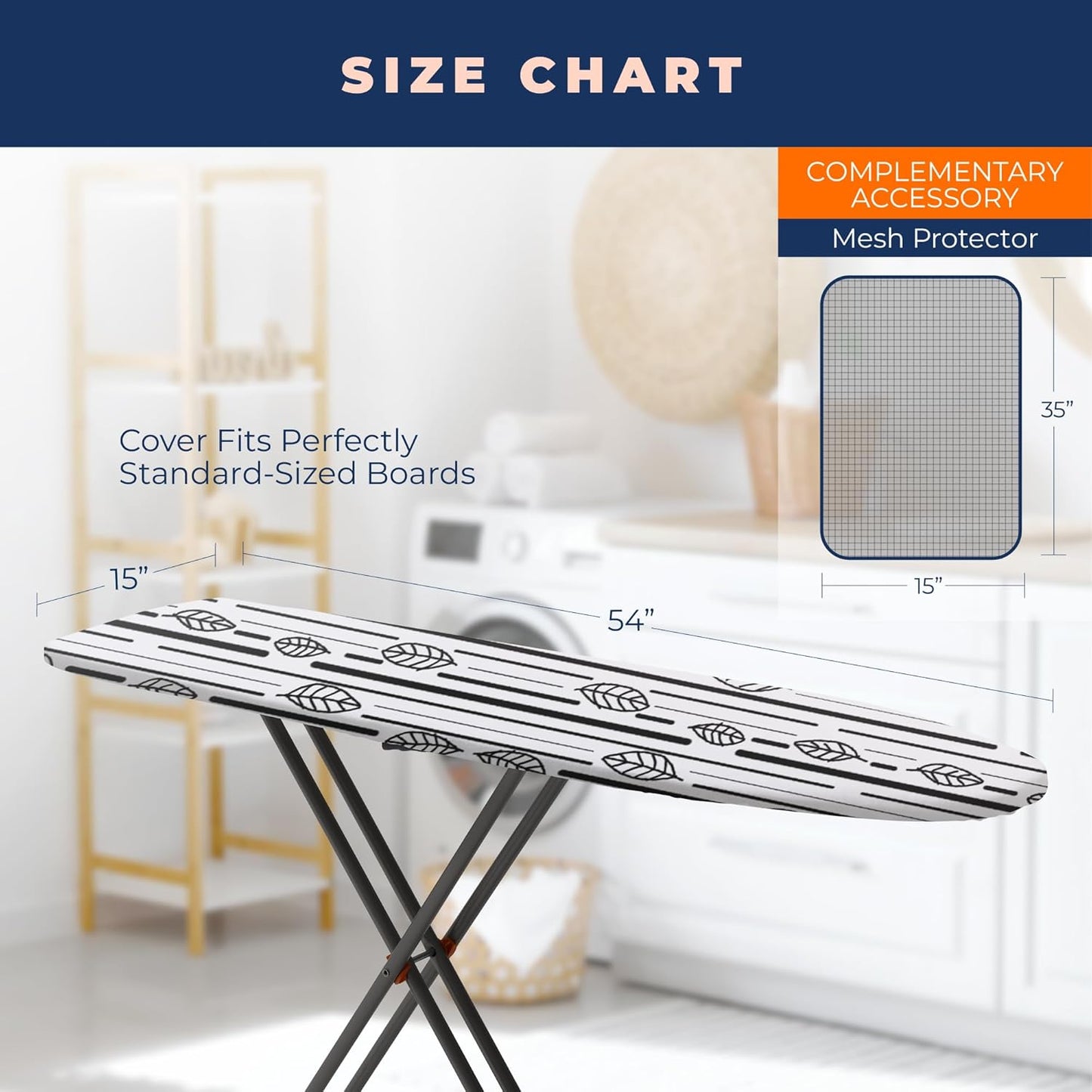 Ironing Board Cover and Pad Extra Thick Heavy Duty Padded 4 Layers Non Stick Scorch and Stain