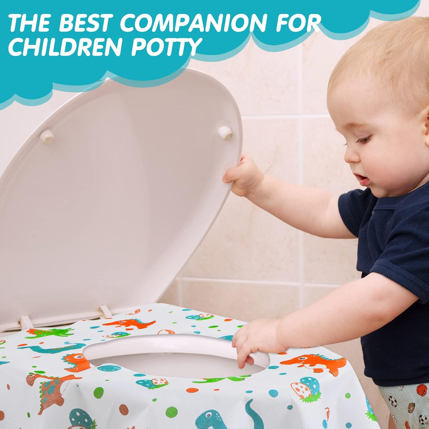 50 Packs Disposable Toilet Seat Covers Extra Large Individually Wrapped for Kids and Adults