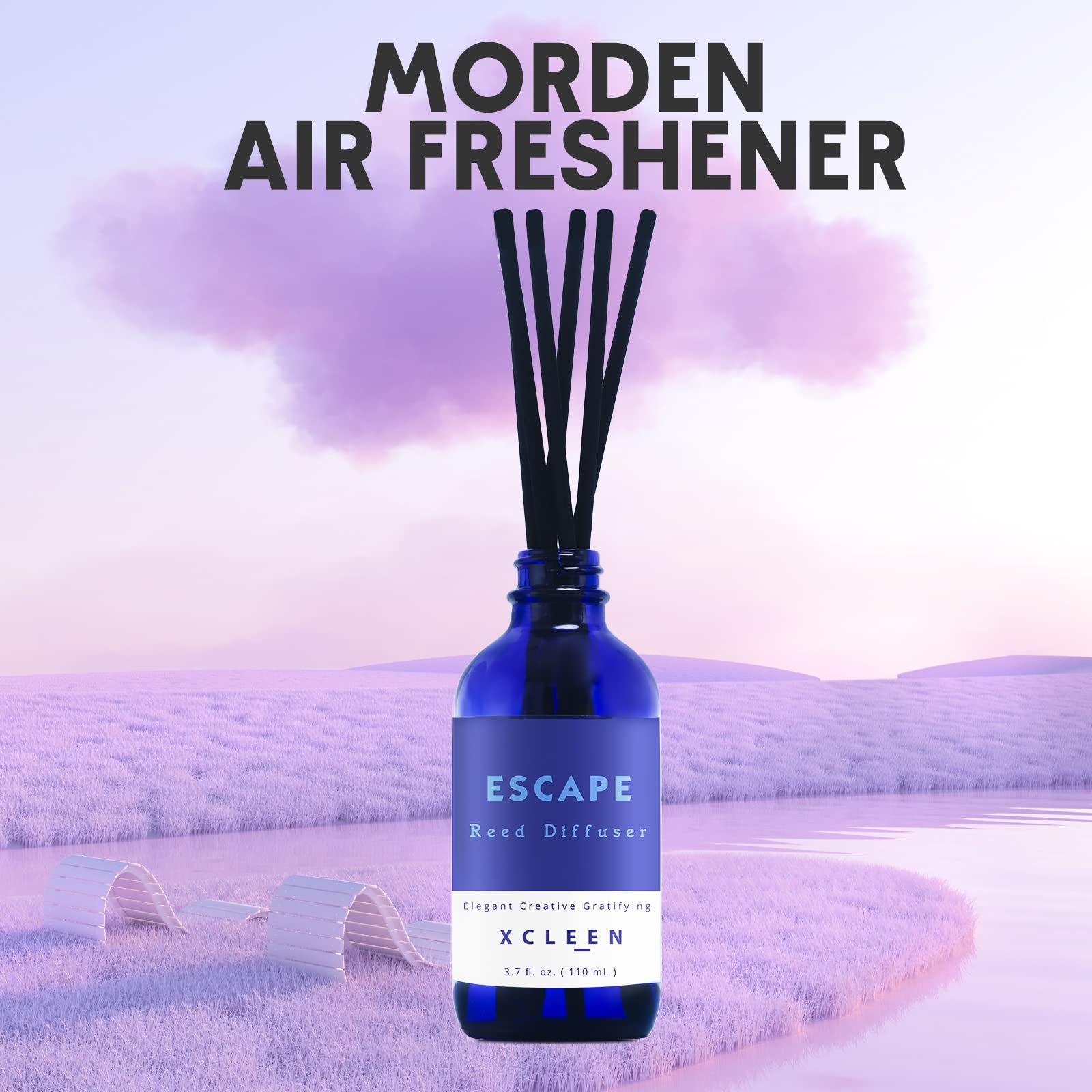 Xcleen Reed Diffusers Set, 3.7 Oz Scent Diffuser, 6 Reed Diffuser Sticks, 110ml – view 3