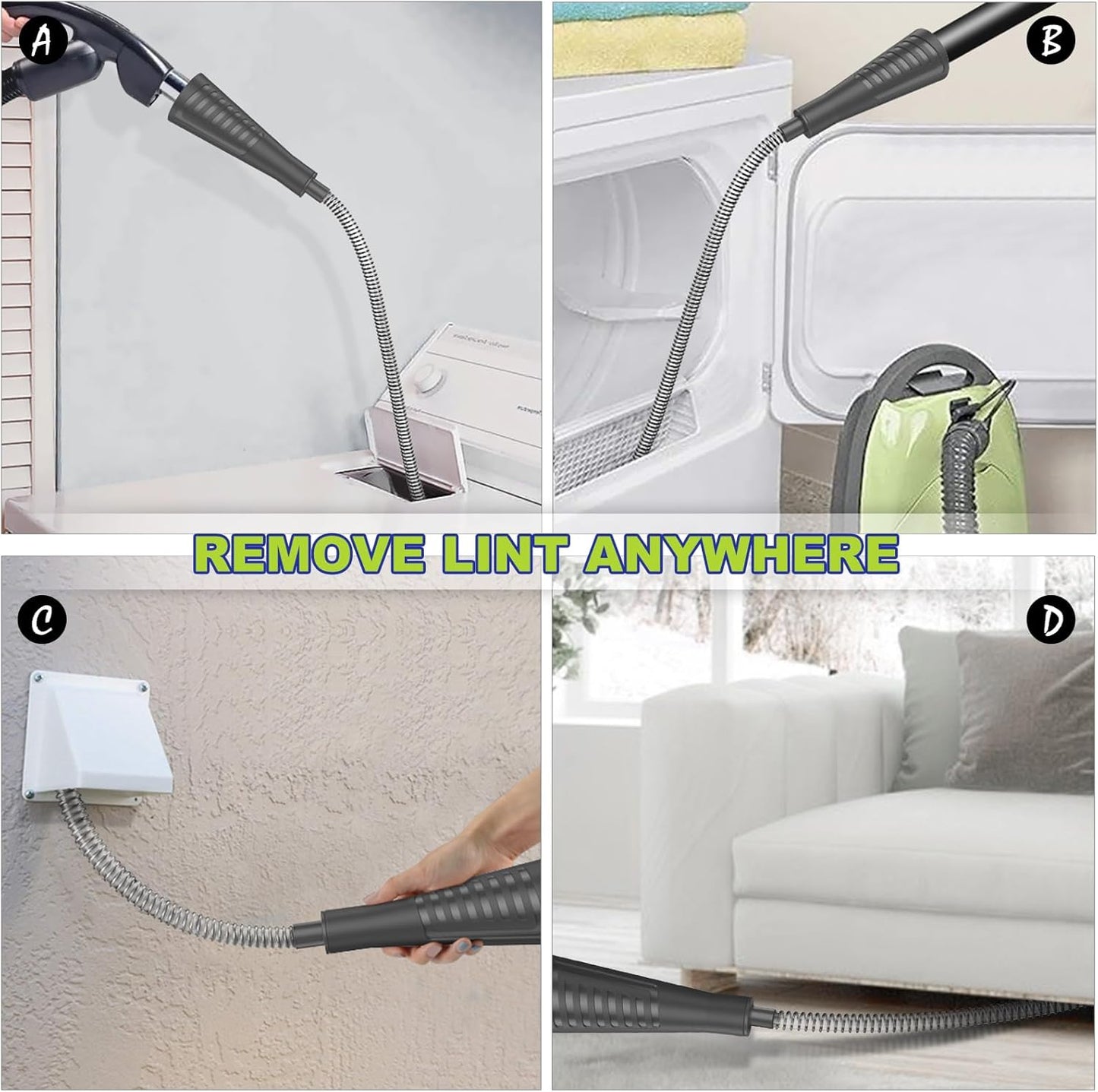 Sealegend Dryer Vent Cleaner Kit Dryer Lint Vacuum Attachment Lint Remover, Dryer Vent Vacuum Hose