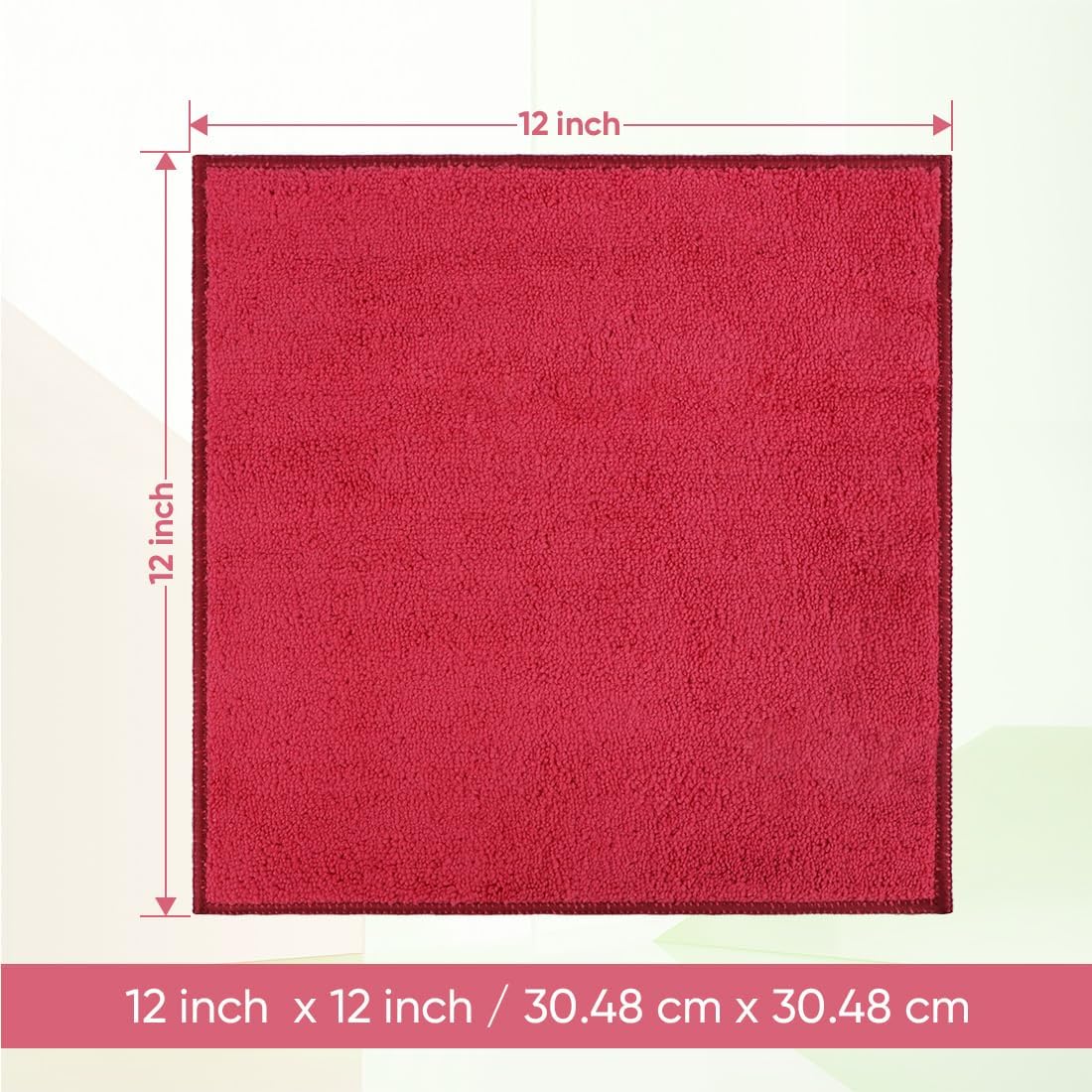 HOMEXCEL Red Microfiber Washcloths 12 Pack, Highly Absorbent and Soft Face Towel, Multi-Purpose