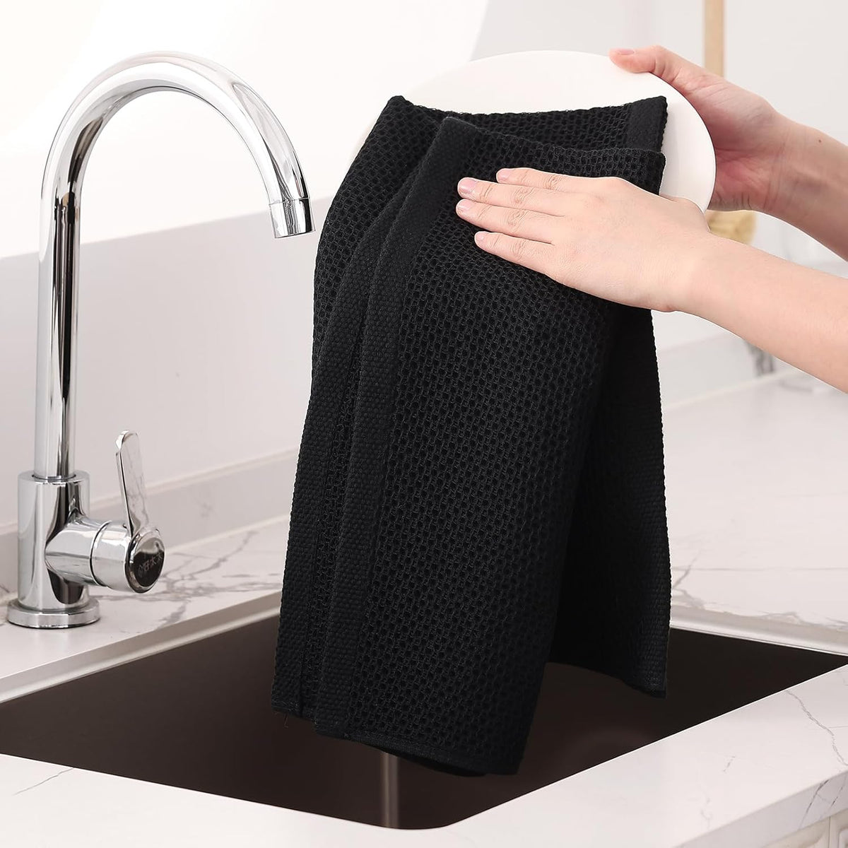 Homaxy 100% Cotton Oversized Waffle Weave Kitchen Dish Towels, Ultra Soft Absorbent Quick Drying