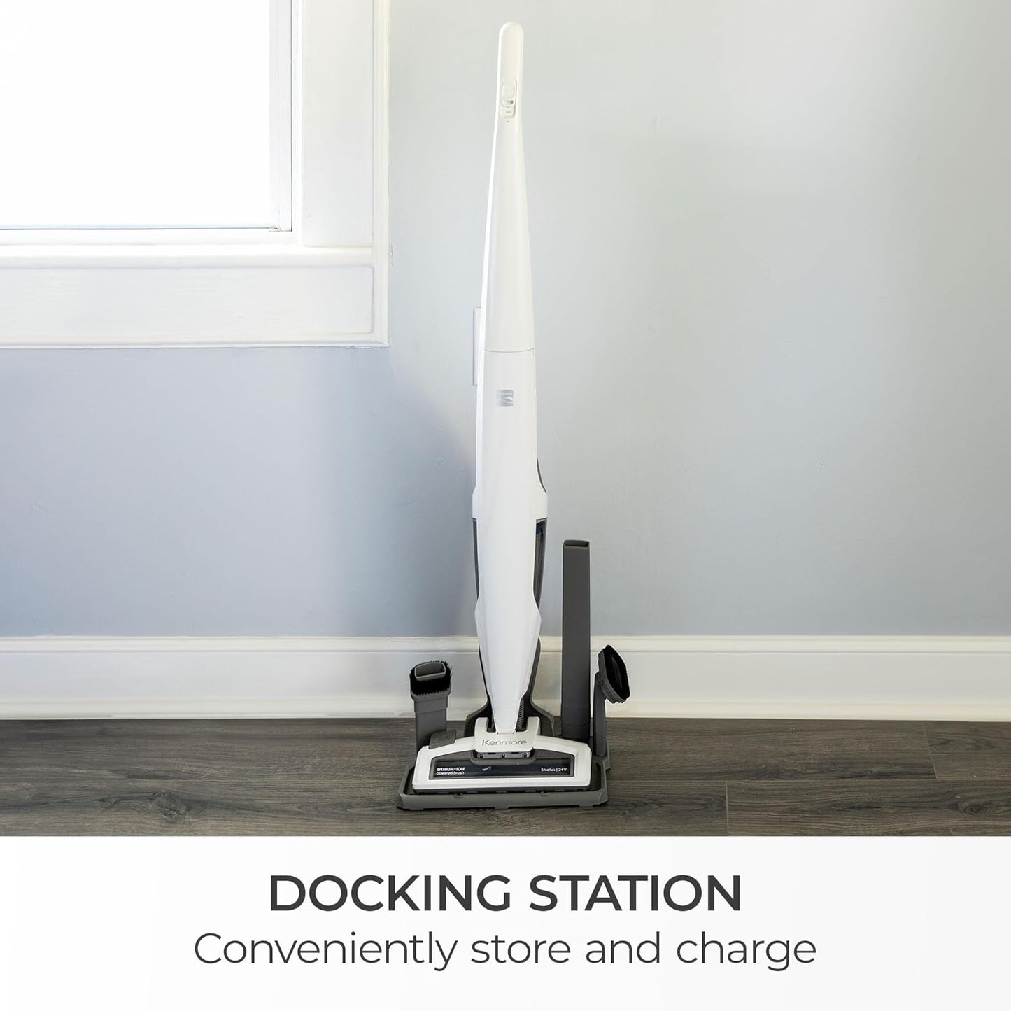 Kenmore DS1030 Cordless Stick Vacuum Lightweight Cleaner 2-Speed Power Suction LED Headlight 2-in-1