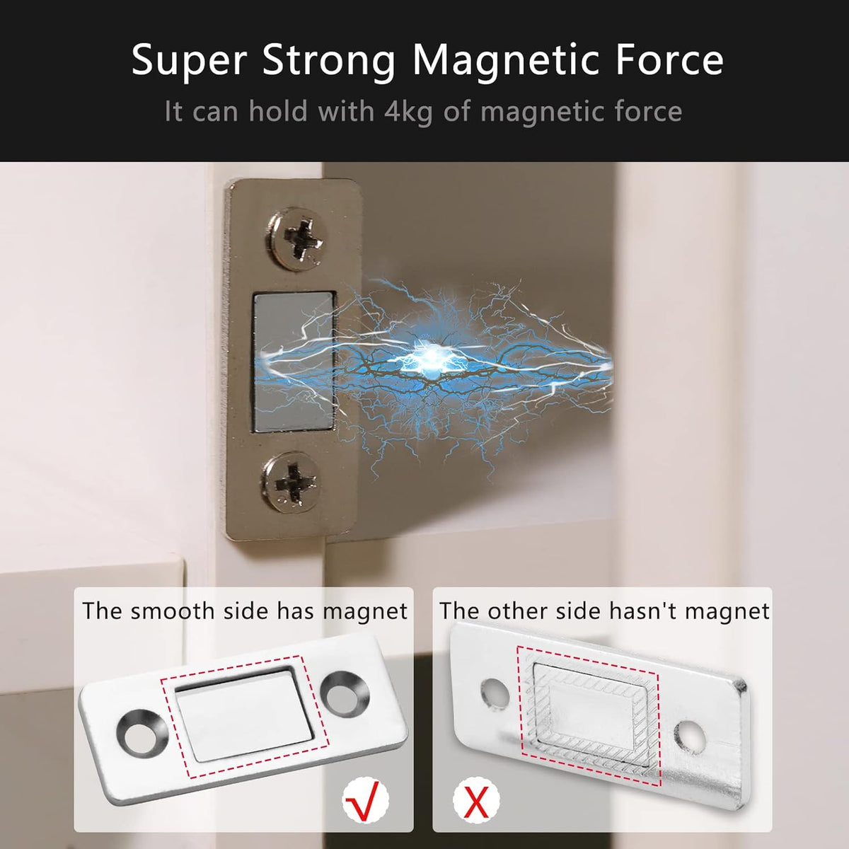 Cabinet Magnetic Catch, 6 Pack Ultra Thin Magnetic Cabinet Door Catch, Adhesive Cabinet Magnets for