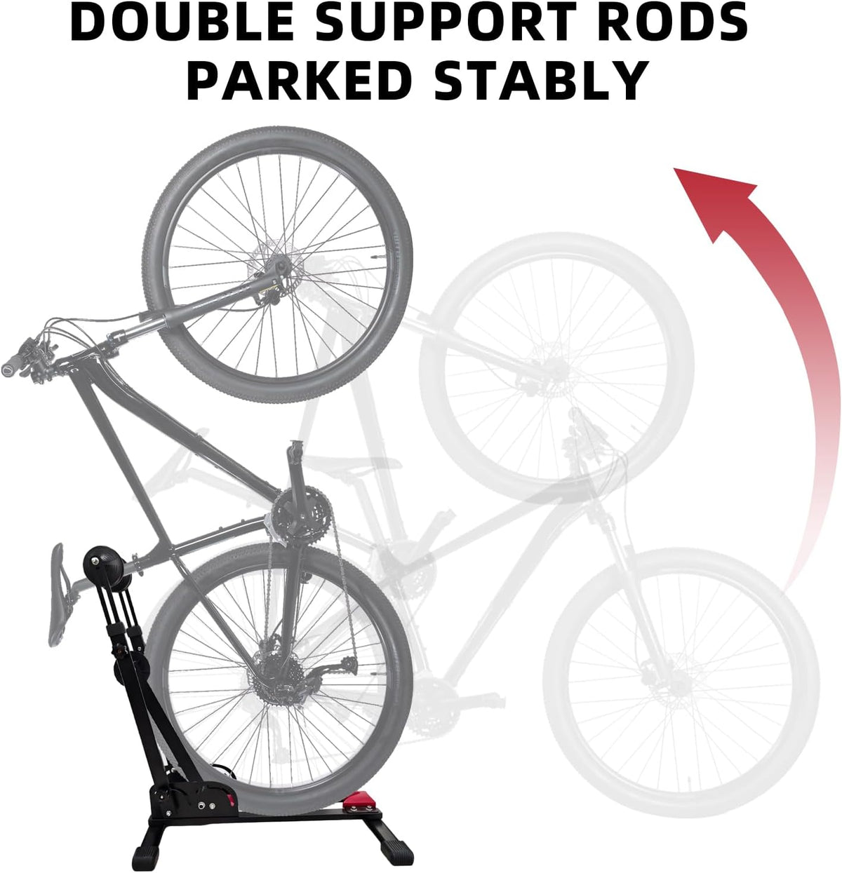 Heavy-Duty Floor Bike Stand, Freestanding Bicycle Storage Rack, Adjustable Dual Support Arms
