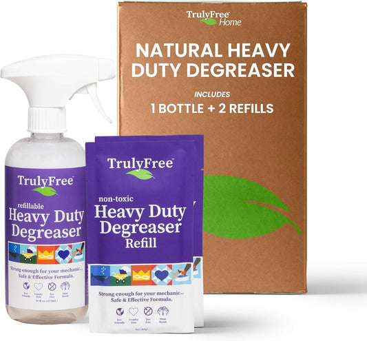 Truly Free Heavy Duty Degreaser- Grease Remover & Grime Cleaner for Kitchen, Automotive & More