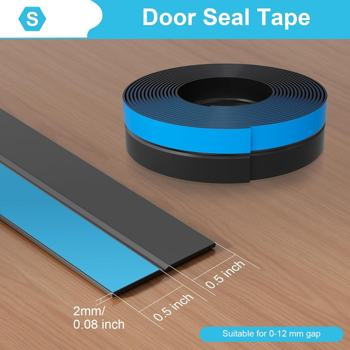 Weather Stripping Door Seal, Silicone Strip for Frame and Gaps Draft Stopper,Glass Shower Door