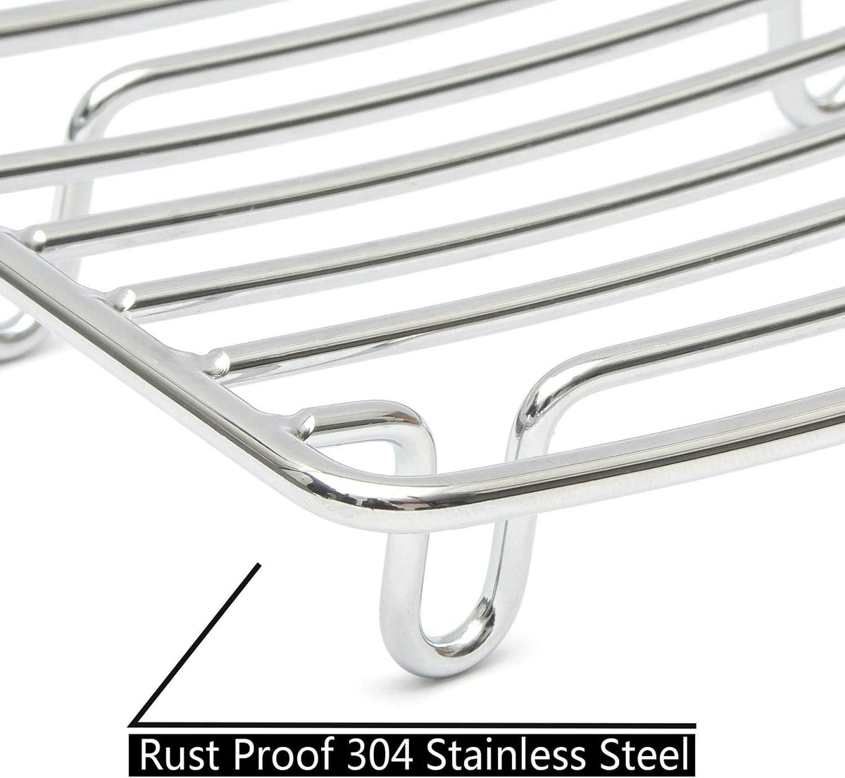 Bar Soap Dish Holder for Shower Bathroom Stainless Steel Rust Proof Self Draining with White Soap