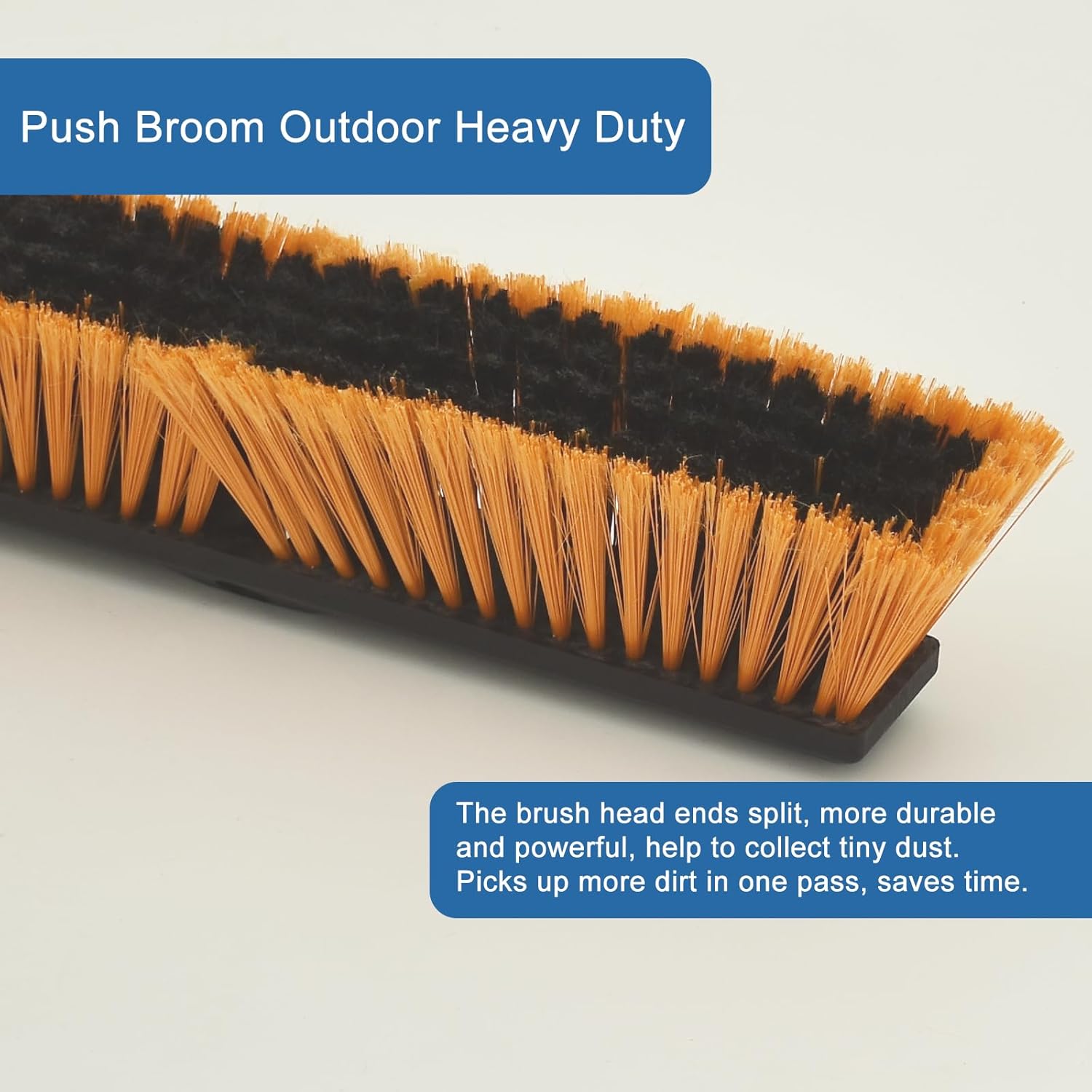 PBHEPJ 18 Inchs Push Broom Outdoor Heavy Duty, Shop Broom with 60" Long Bandle for Cleaning Outdoor
