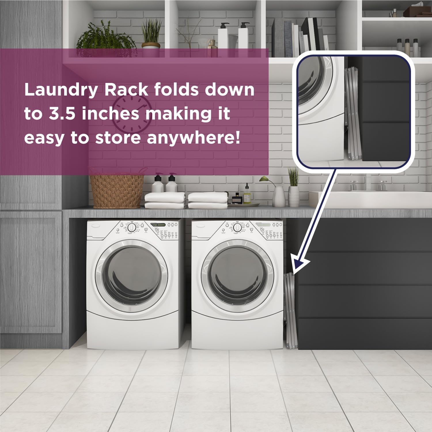 BLACK+DECKER 3 Tier Expandable Collapsing Foldable Laundry Rack for Air Drying Clothing, Space