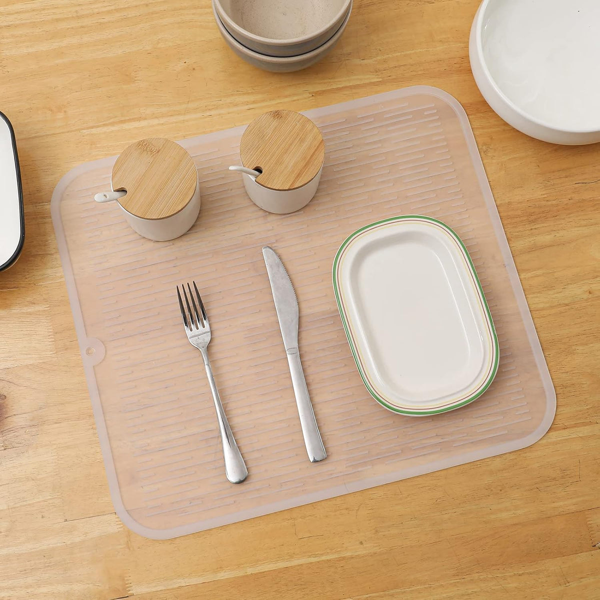 Silicone Dish Drying Mat for Multiple Usage,Easy clean,Eco-friendly,Heat-resistant Silicone Mat for