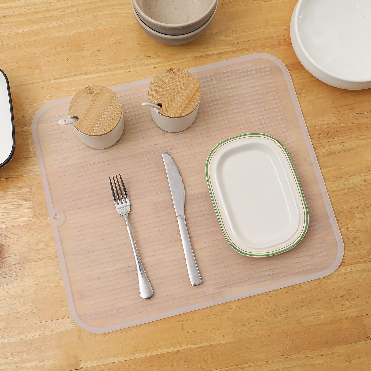 Silicone Dish Drying Mat for Multiple Usage,Easy clean,Eco-friendly,Heat-resistant Silicone Mat for
