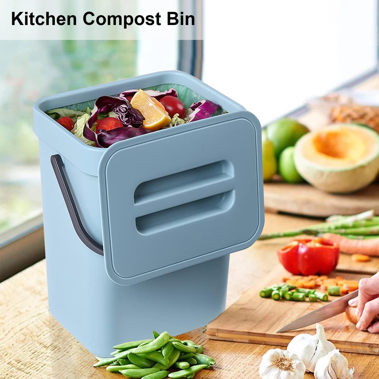 LALASTAR Compost Bin Kitchen, Small Compost Bin for Kitchen, Countertop Compost Bucket with Lid