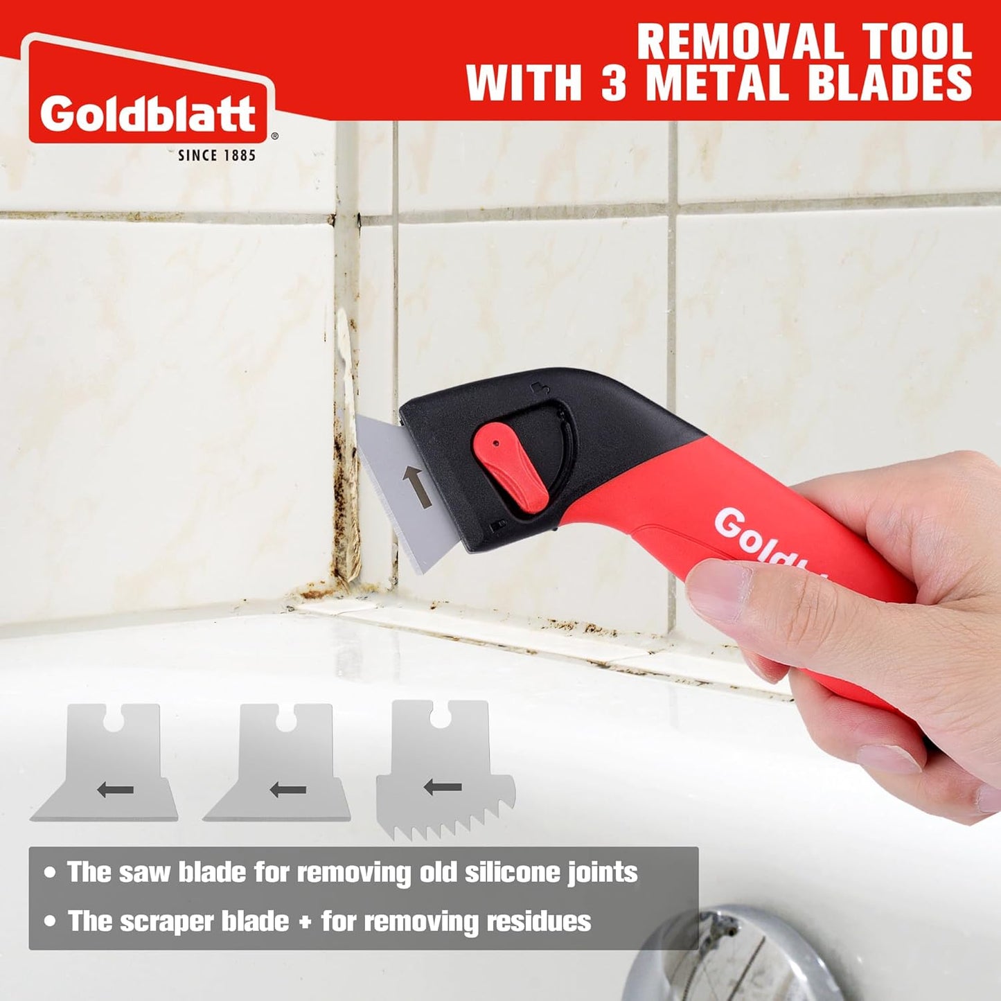 Goldblatt Caulk Remover Tool, Grout Removal Tool, Caulking Tool, Silicone Caulking Tool Kit