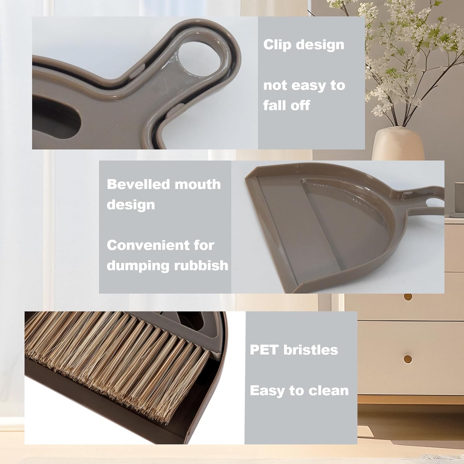Mini Broom and Dustpan Set Hand Broom with Dustpan Portable Housekeeping Cleaning Tools for