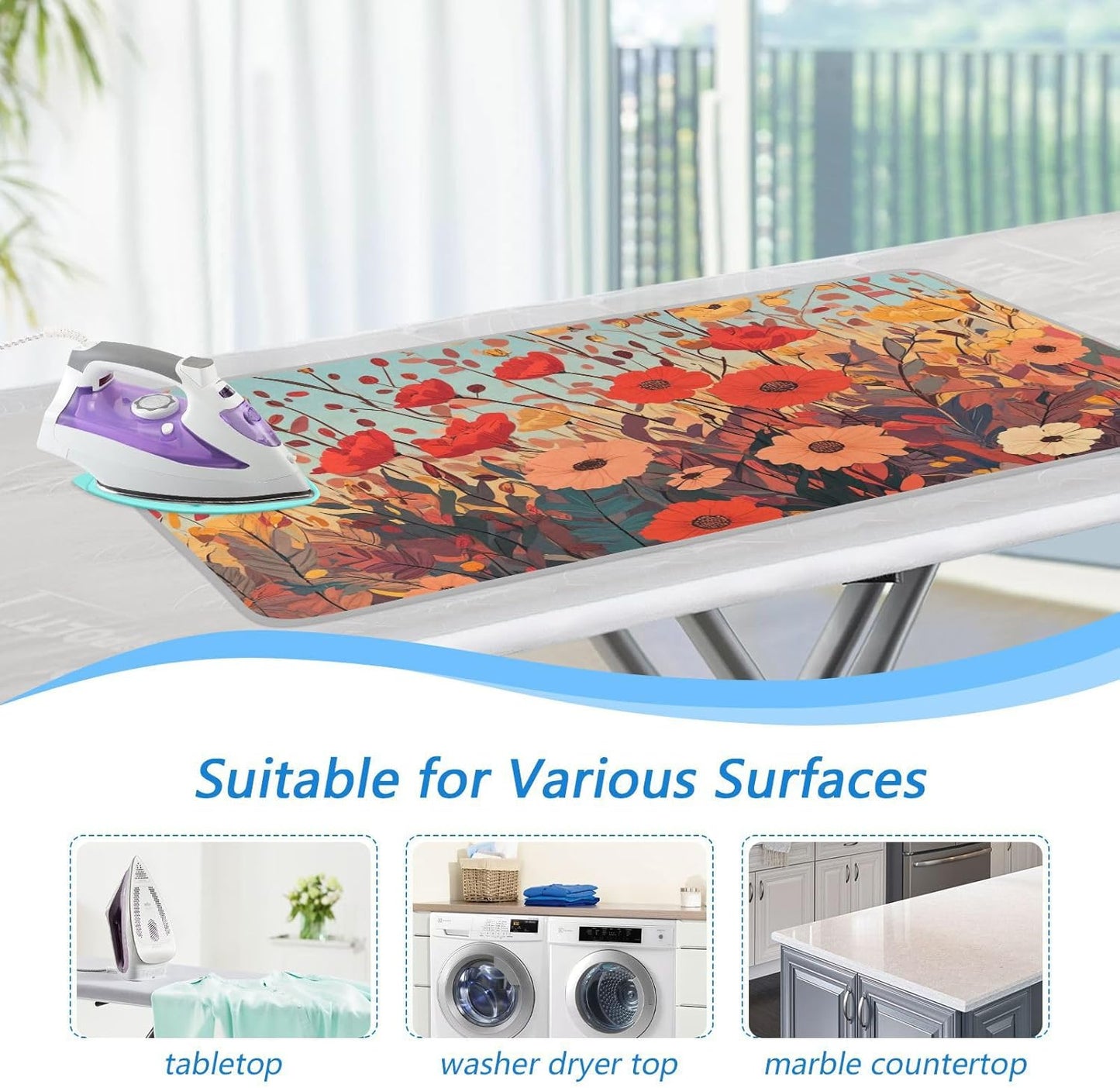 Ironing Mat Portable Ironing Pad Ironing Blanket for Table Top Heat Resistance Double-Side Using