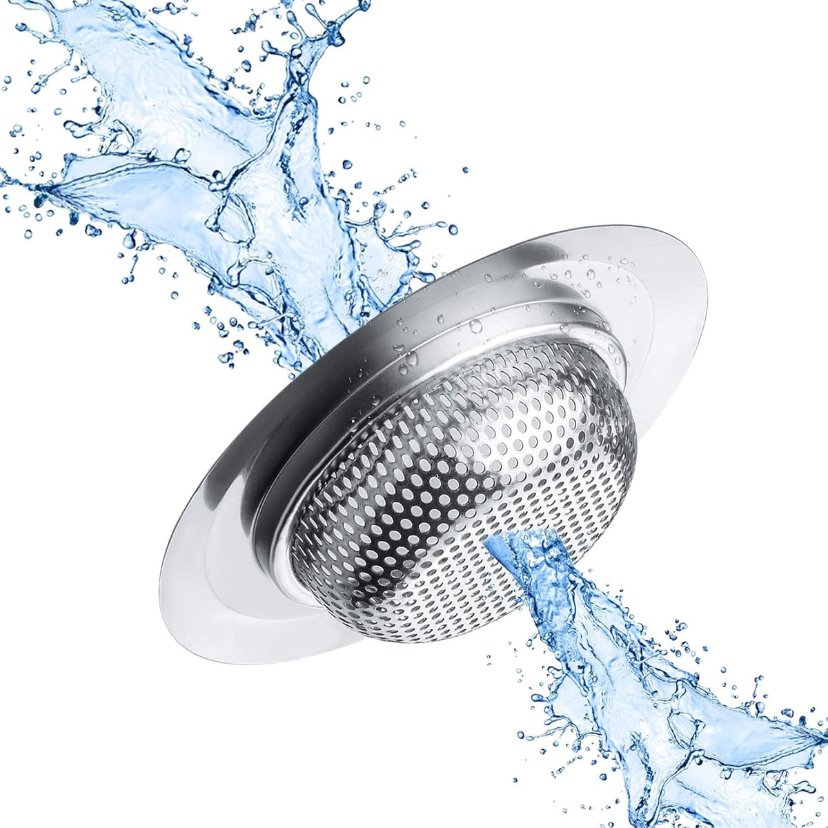 2 Pcs Kitchen Sink Strainer, Stainless Steel Drain Cover, Large Wide Rim 4.5" Diameter, Anti