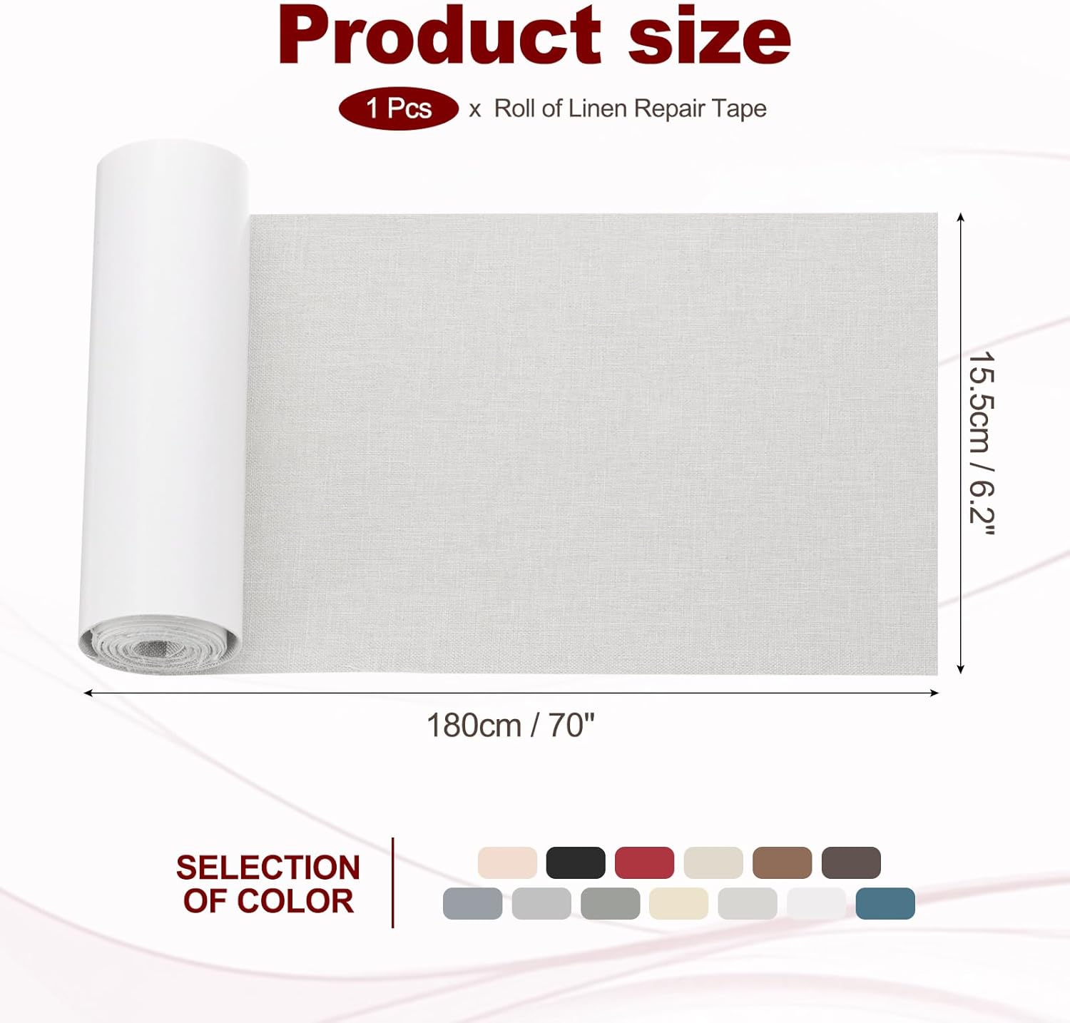 PATIKIL 70x6.2 Inch Linen Repair Tape, Repair Fabric Patch Self Adhesive Couch Patch Line Repair