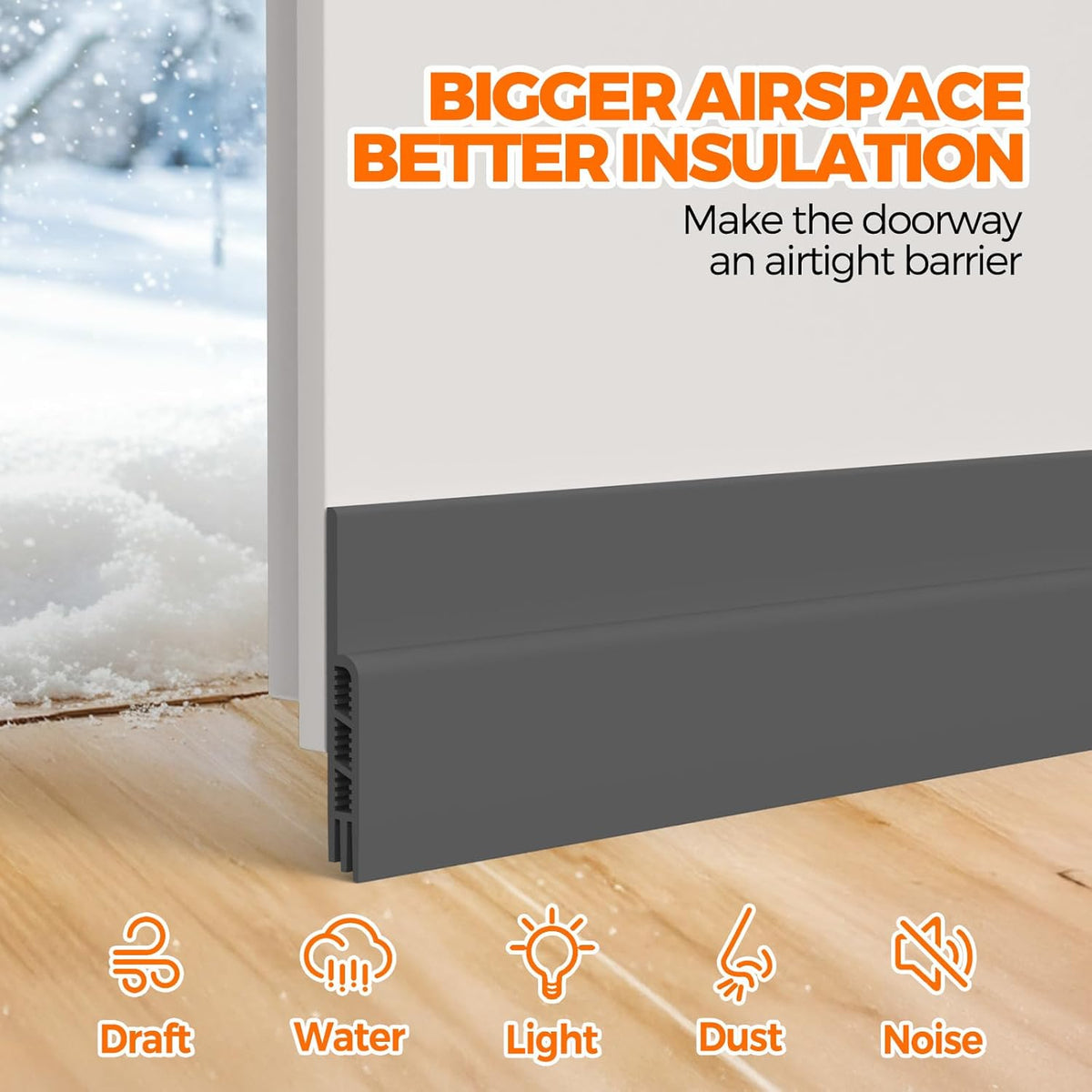 Holikme Weather Stripping 41 inch Door Draft Stopper Under Door Draft Blocker Doors Sweep Noise