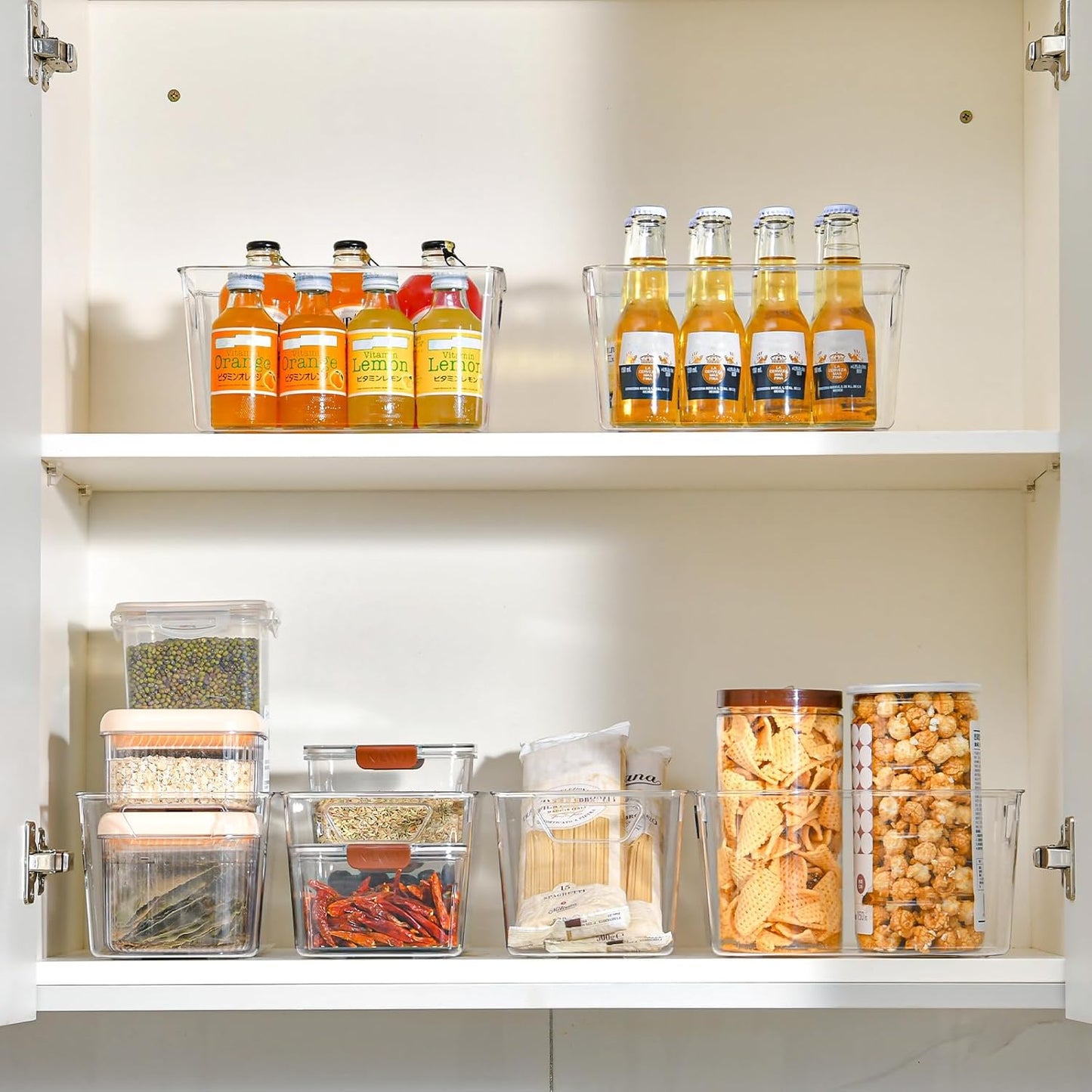12 Pack Middle Organizers and Storage, Pantry Organization and Storage Bins, Cabinet Organizer