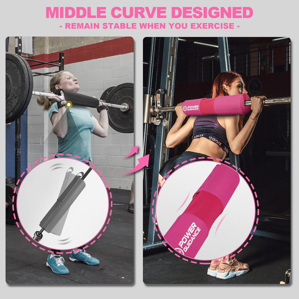 POWER GUIDANCE Barbell Squat Pad - Neck & Shoulder Protective Pad Anti-Skid Points for Squats