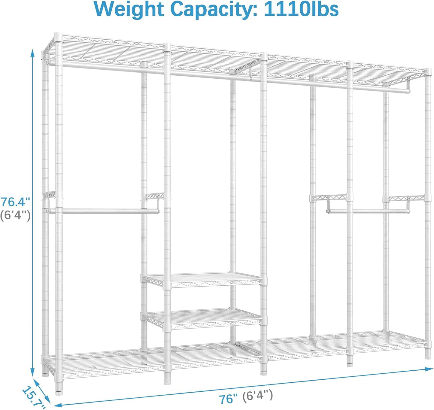 VIPEK V40 Wire Garment Rack Heavy Duty Clothes Racks for Hanging Clothes, Multi-Functional Bedroom