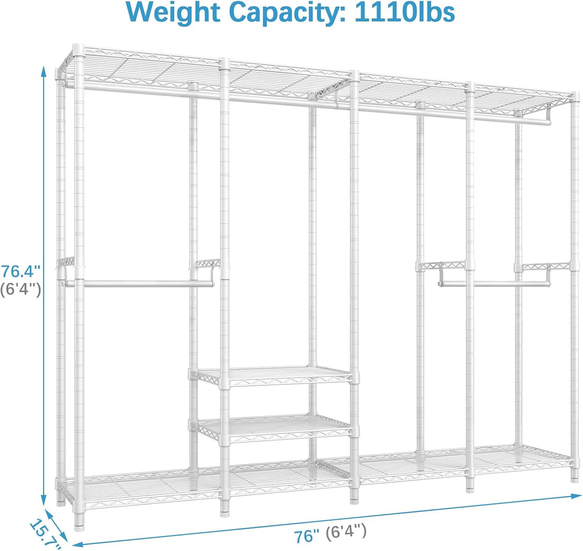 VIPEK V40 Wire Garment Rack Heavy Duty Clothes Racks for Hanging Clothes, Multi-Functional Bedroom