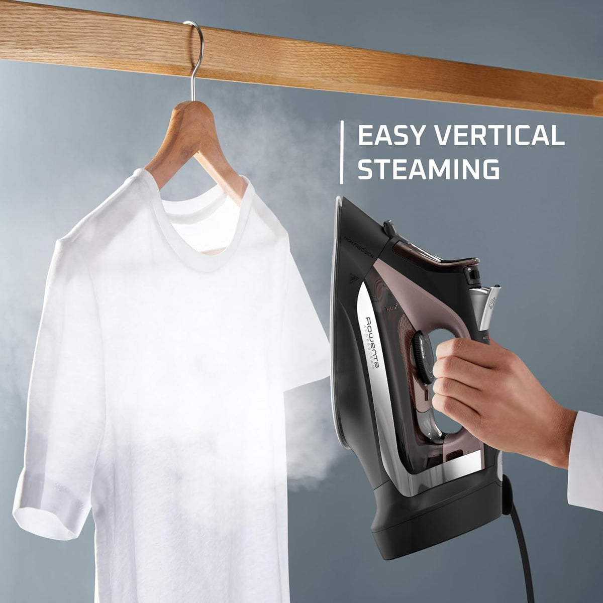 Rowenta Access Stainless Steel Soleplate Steam Iron with Retractable Cord, Powerful Steam