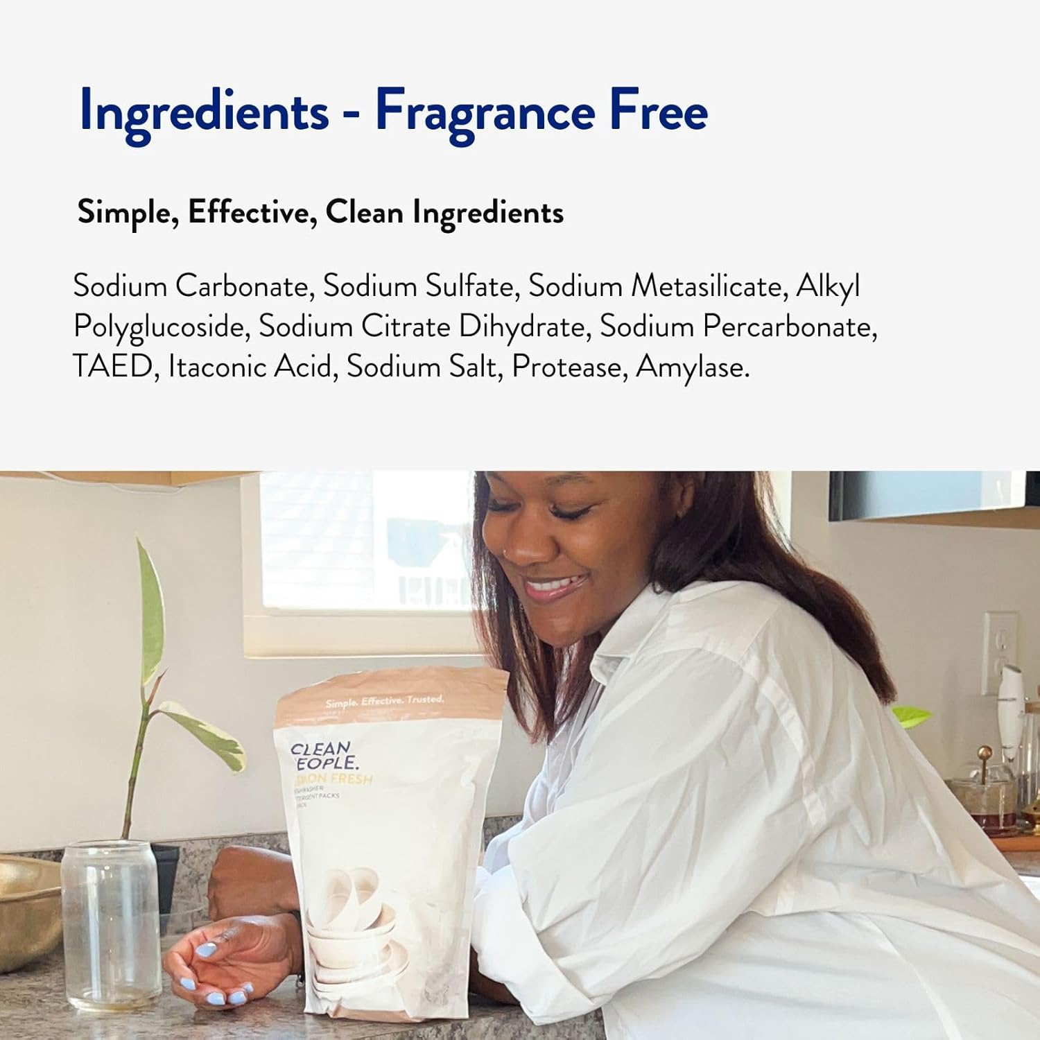 The Clean People Dishwasher Pods - Cuts Grease & Rinses Sparkling Clean - Residue-Free - Phosphate