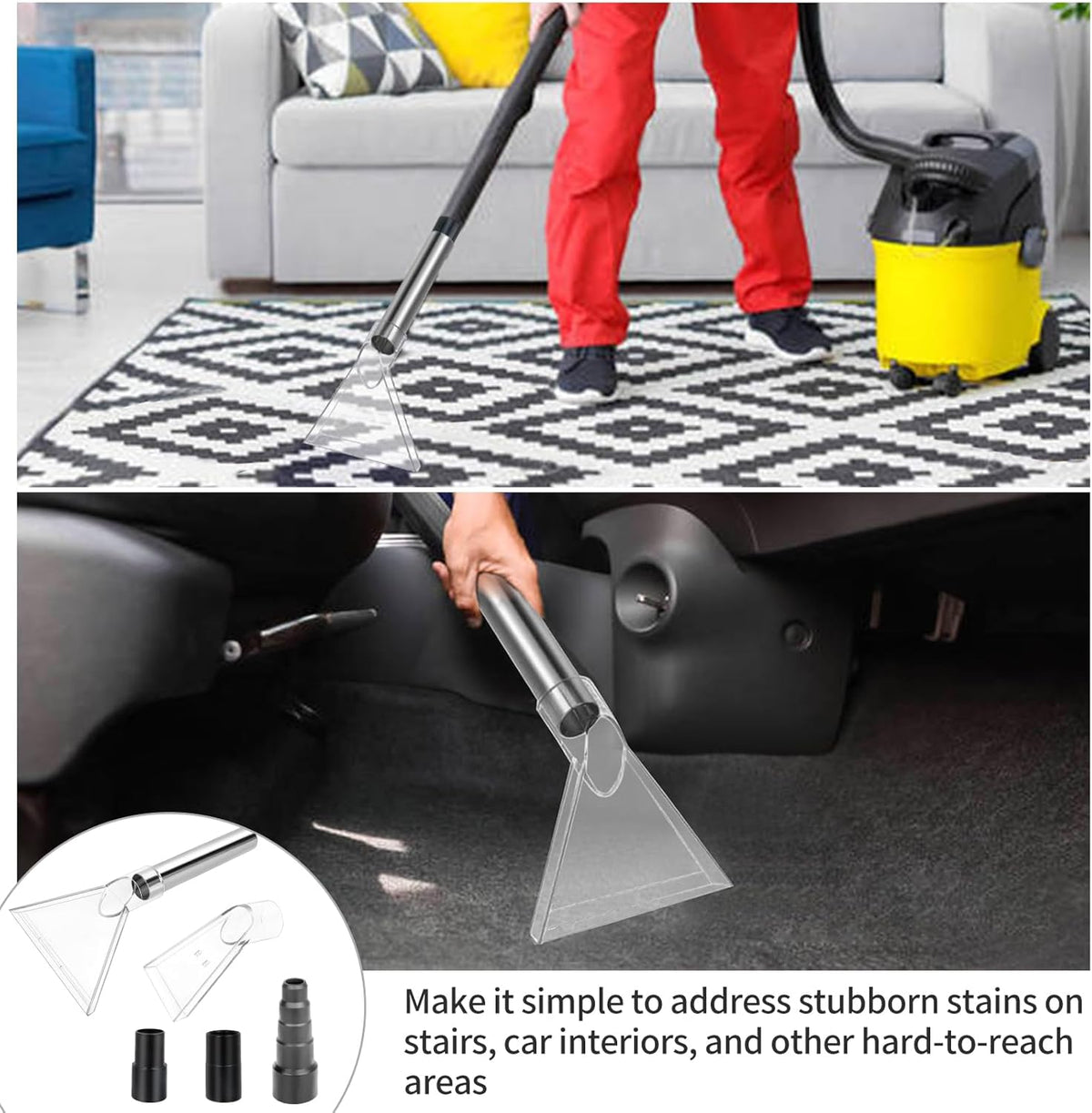 Shop Vac Extractor Attachments with 2-1/2" & 1-7/8" & 1-1/4" Three Adapters Auto Detailing Vacuum