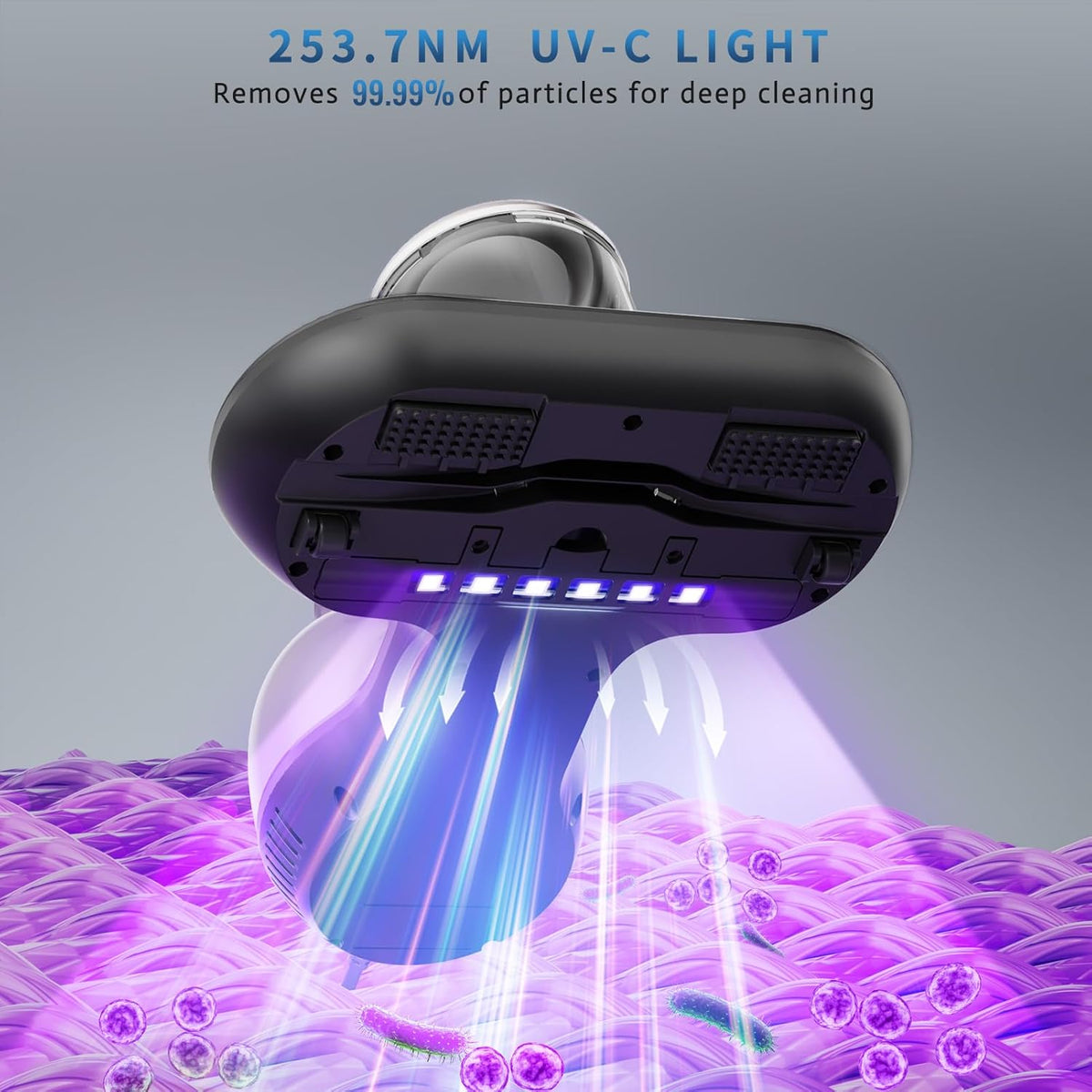Mattress Vacuum Cleaner, Handheld UV Bed Vacuum Cleaner 16KPa & 12800 Vibrations Per/Min Upgraded