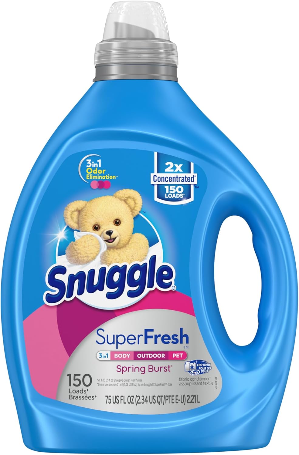 Snuggle Liquid Fabric Softener, SuperFresh Spring Burst, Eliminates Tough Odors, 2X Concentrated