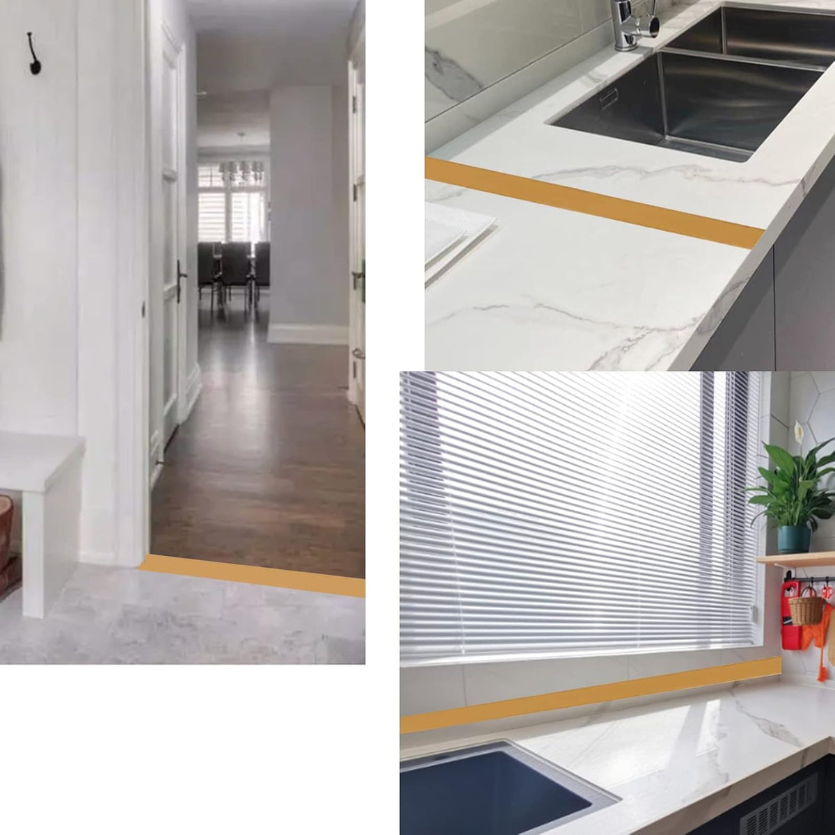 Floor/Door Flat Transition Strip & Self Adhesive Floor Vinyl Floor Edge Trim Laminate Floor Gap
