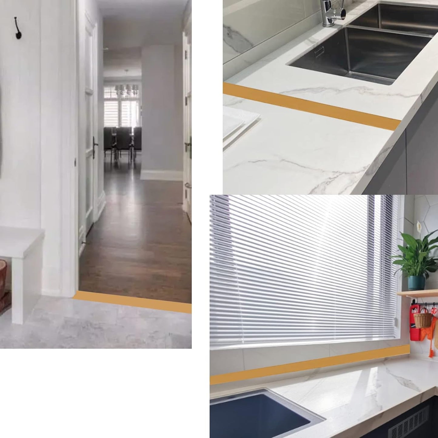 Floor/Door Flat Transition Strip & Self Adhesive Floor Vinyl Floor Edge Trim Laminate Floor Gap
