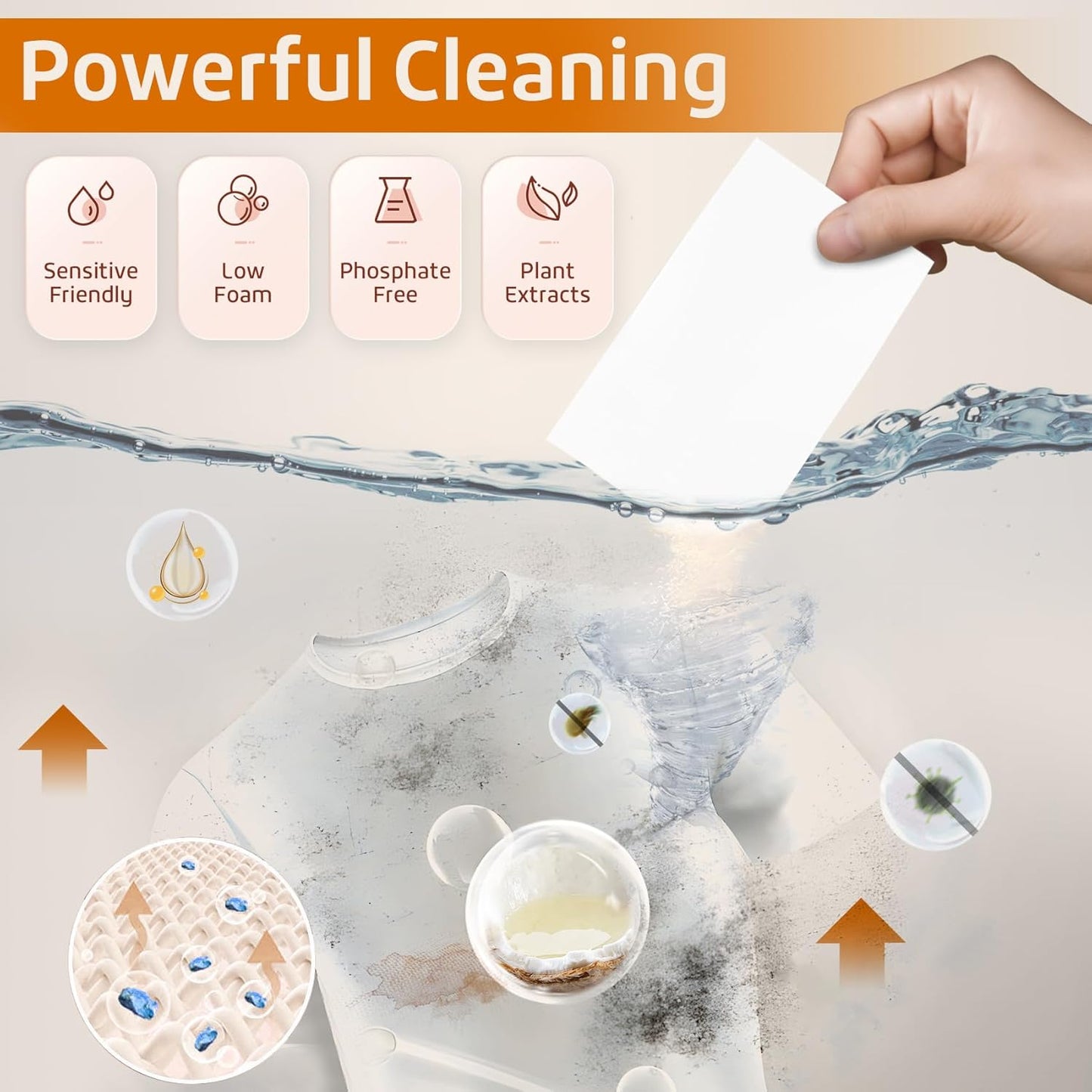 Poesie Laundry Detergent Sheets Citrus Scent 160 Sheets 80 Large Loads Laundry Strips No Plastic