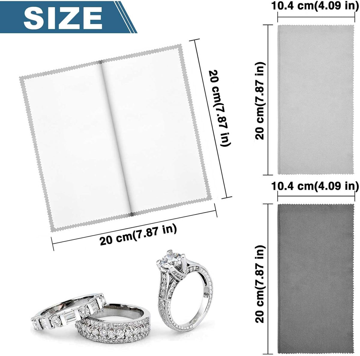 SEVENWELL Silver Polishing Cloth, Jewelry Cleaner Cloth for Sterling Silver Jewelry, Gold