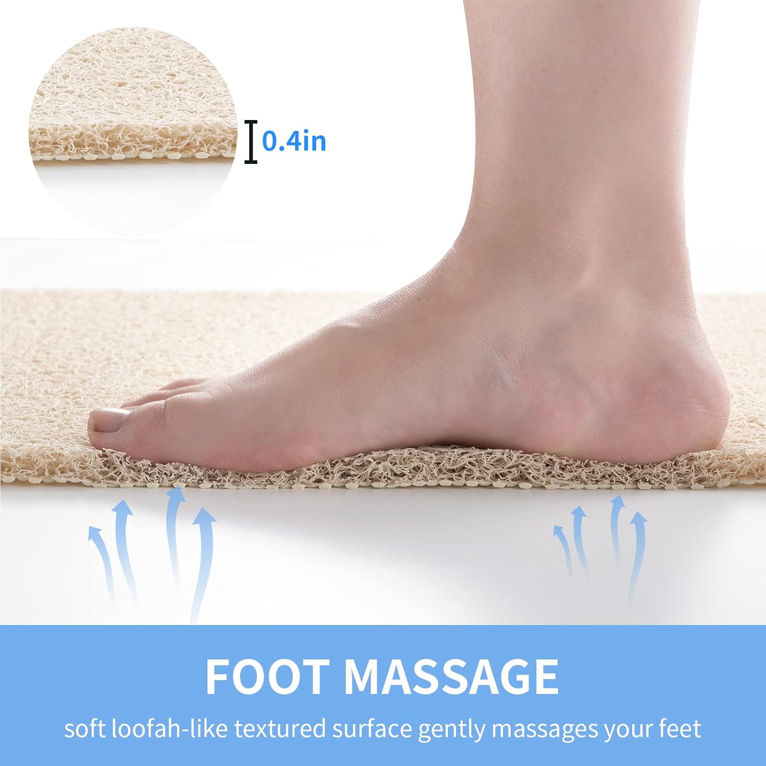 Non-Slip Shower Mat Bathtub Mat for Bath Tub,Anti Slip Bath Tub Mat,Floor Mat,Soft PVC Loofah