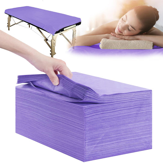 Disposable Bed Sheets 100 Pcs 31" x 71" Massage Table Sheets Non Woven Fabric SPA Bed Cover