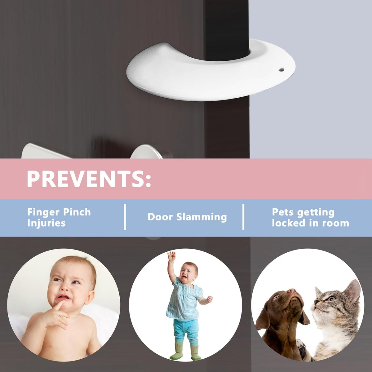Silicone Door Pinch Guard and Door Slam Stopper, Durable Finger Pinch Guard, Prevents Pinch