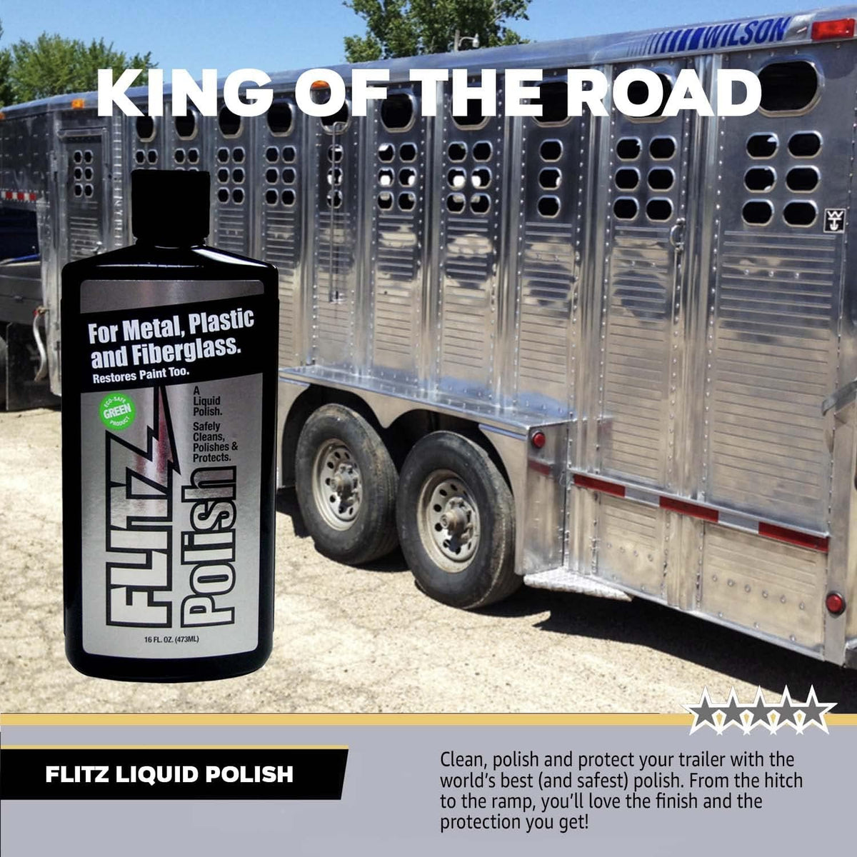 Flitz Multi Purpose Metal Polish Liquid - 16oz Bottle of USA-Made Tarnish Remover - For Aluminum