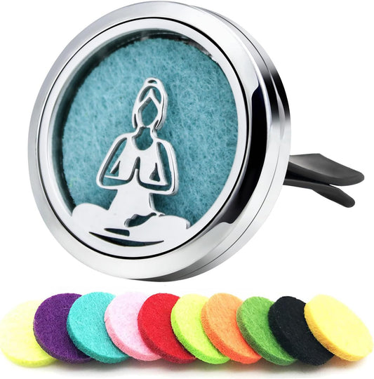 30mm Car Essential Oil Diffuser Vent Clip Air Freshener Vent Clips Aromatherapy with 10 Felt Pads