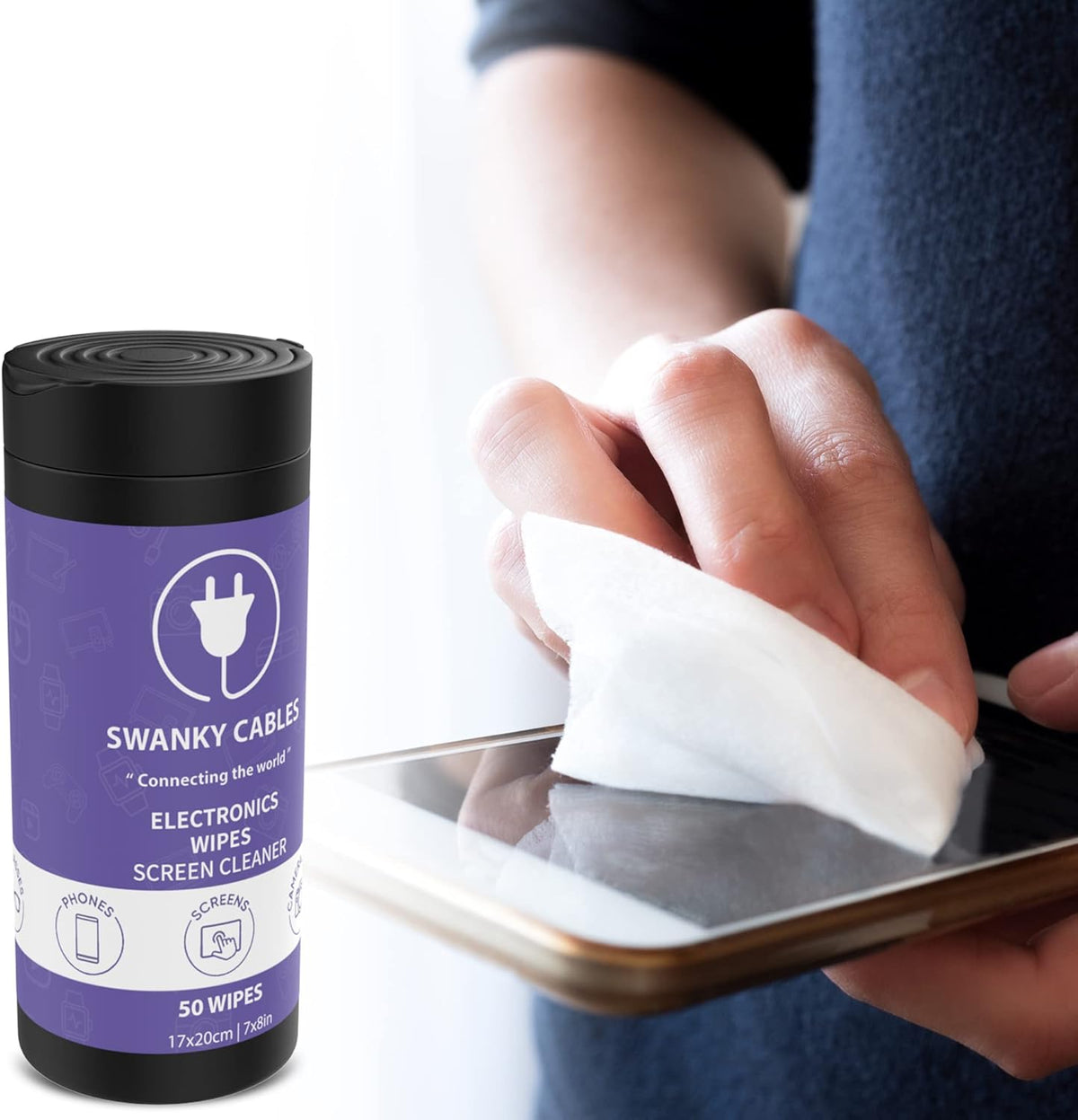 Electronic Cleaning Wipes - Computer, TV, Monitor, Phone, Laptop, Tablet, Keyboard, Camera & Lens
