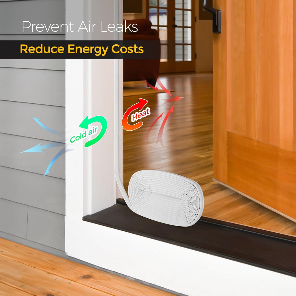Weather Stripping Door Seal Strip - Soundproof Q Foam for Door Frame, Exterior Large Gap - Easy to