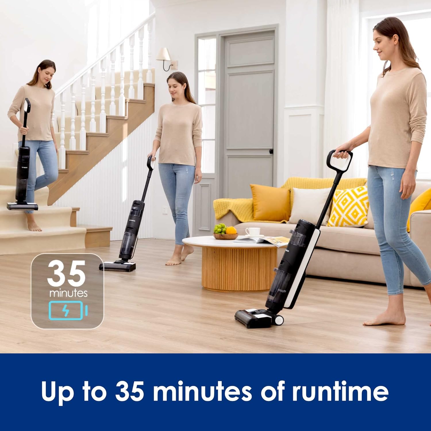 Tineco Floor ONE S3 Breeze Cordless Hardwood Floors Cleaner, Lightweight Wet Dry Vacuum Cleaners