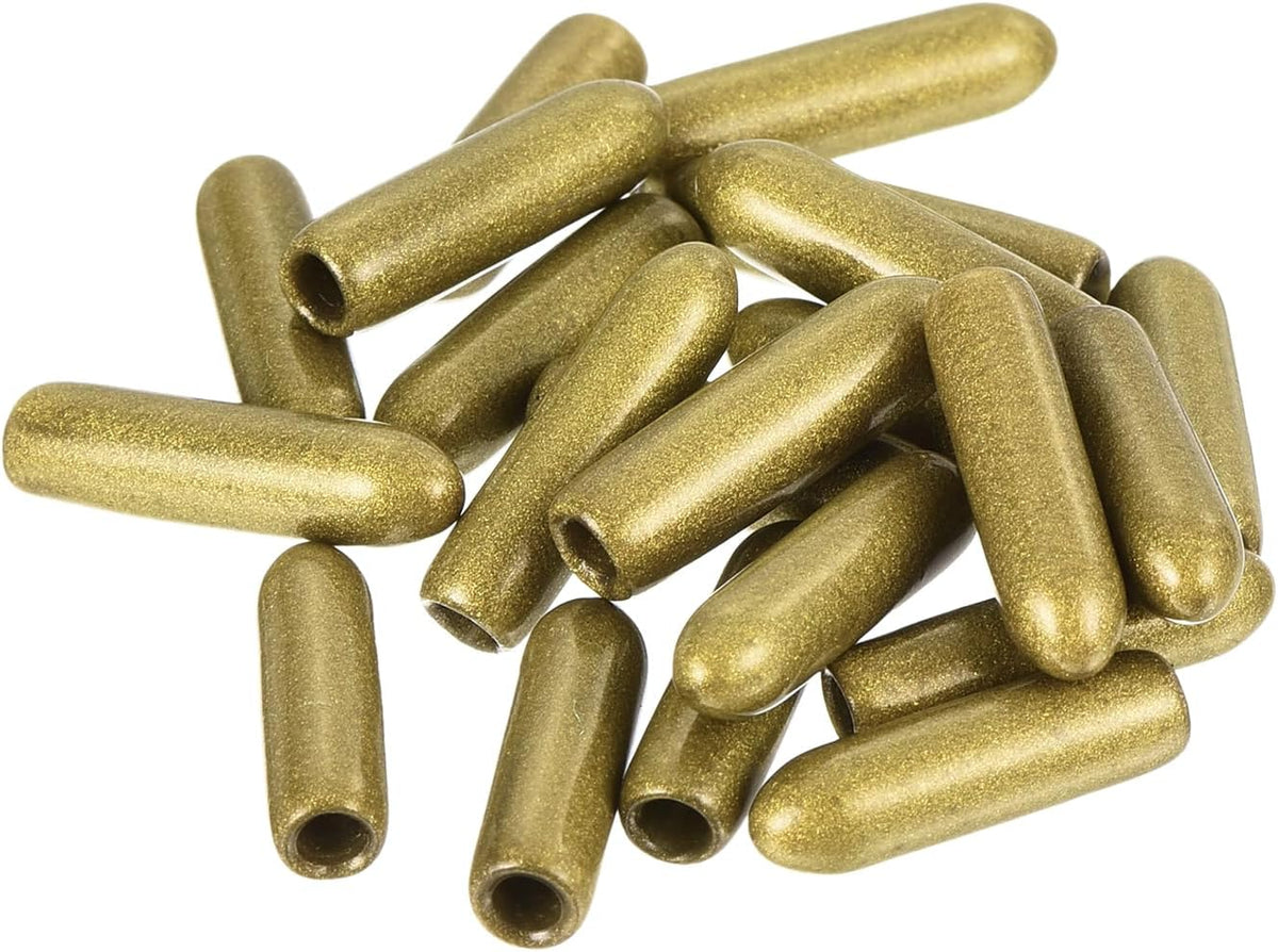 uxcell 20pcs Rubber End Caps 1/8"(3mm) ID Vinyl Round Tube Bolt Cap Cover Thread Protectors Gold