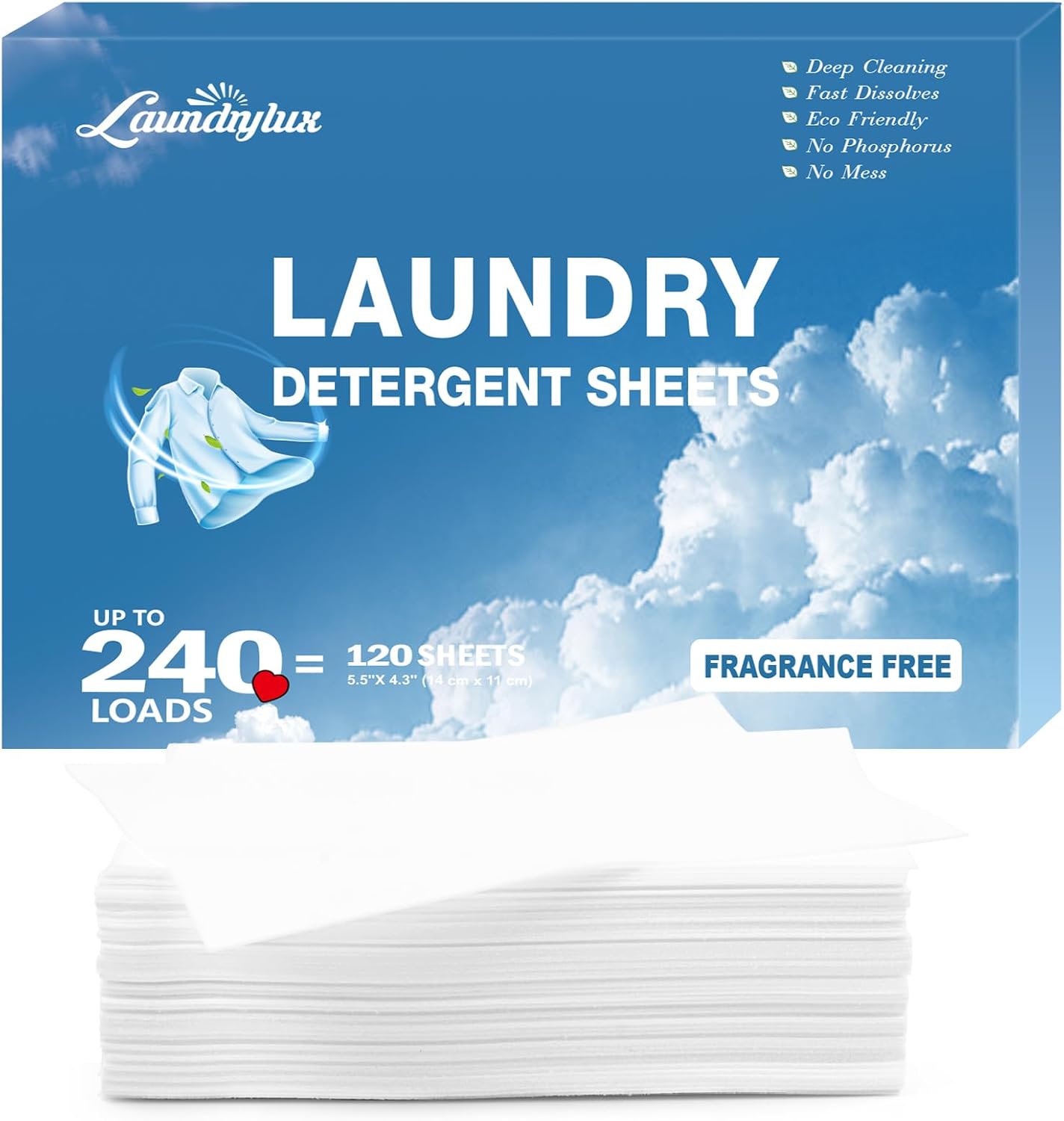 Laundry Detergent Sheet, Eco-Friendly & Hypoallergenic Wash Strips, Natural Ingredients