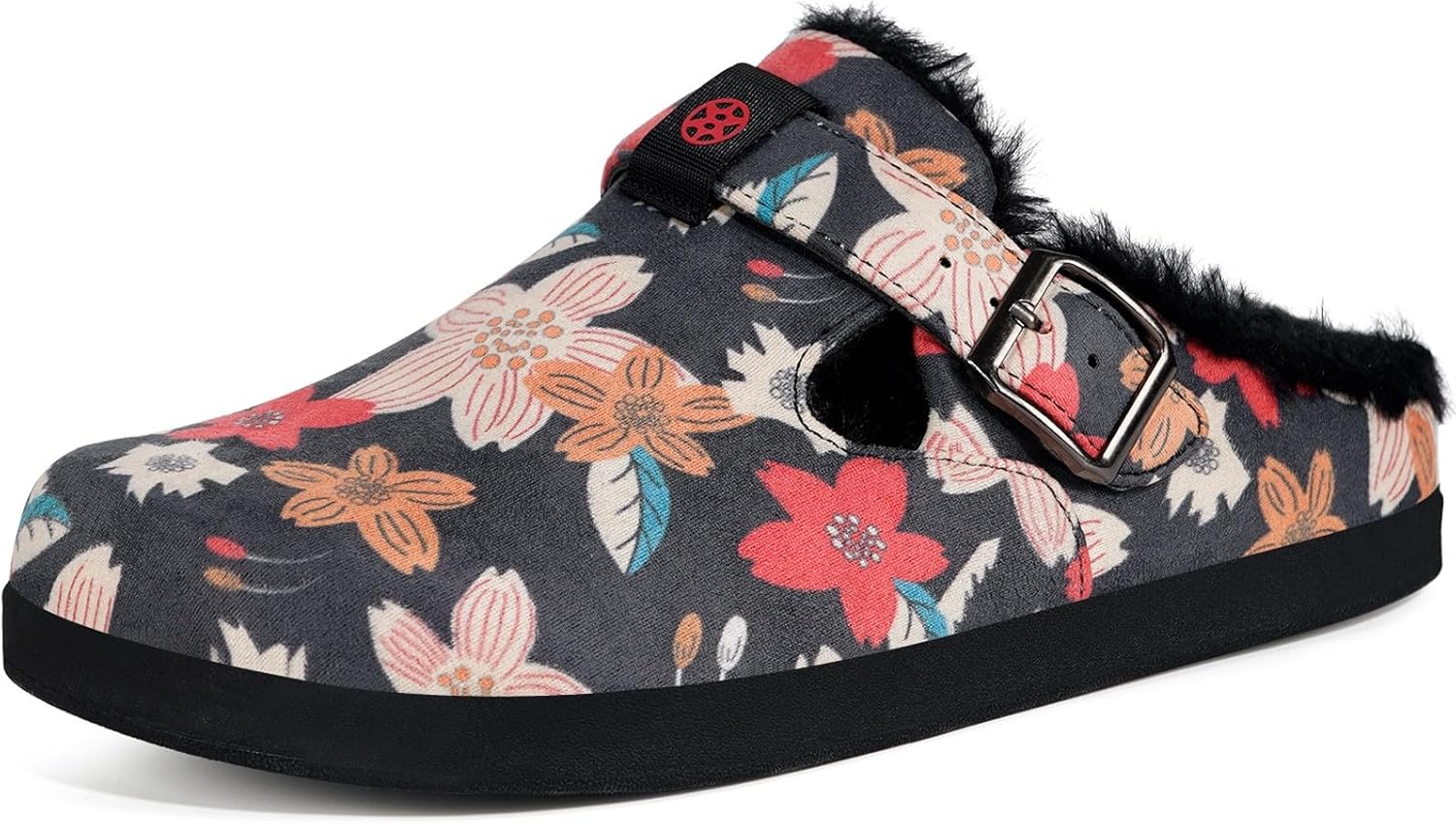 Fur Lined Clogs for Women Men Suede Winter Slippers Arch Support Slip on Mules Potato Shoes with