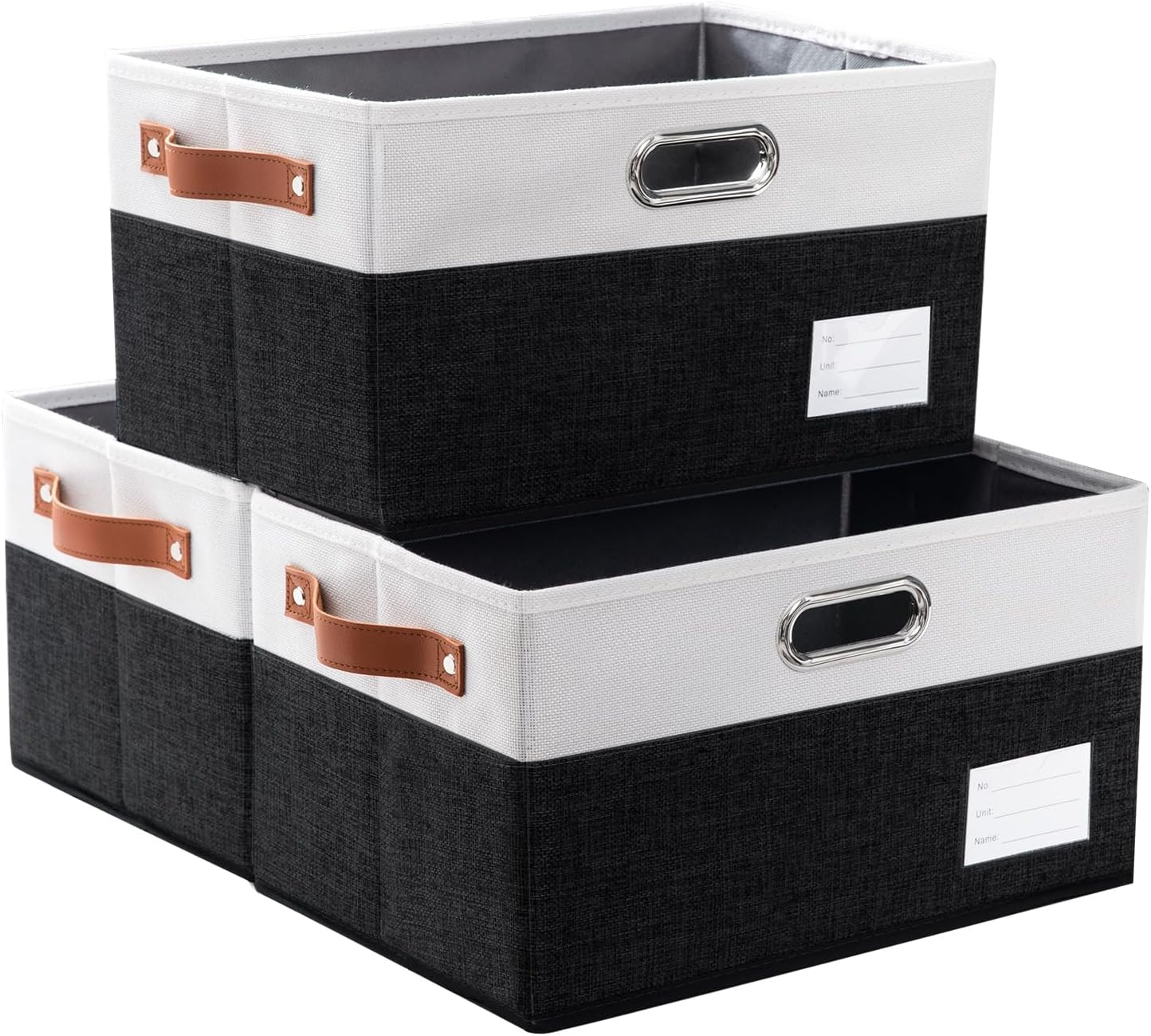 PRANDOM Foldable Storage Bins with Handles [3-Pack] Fabric Collapsible Storage Boxes Baskets Cubes